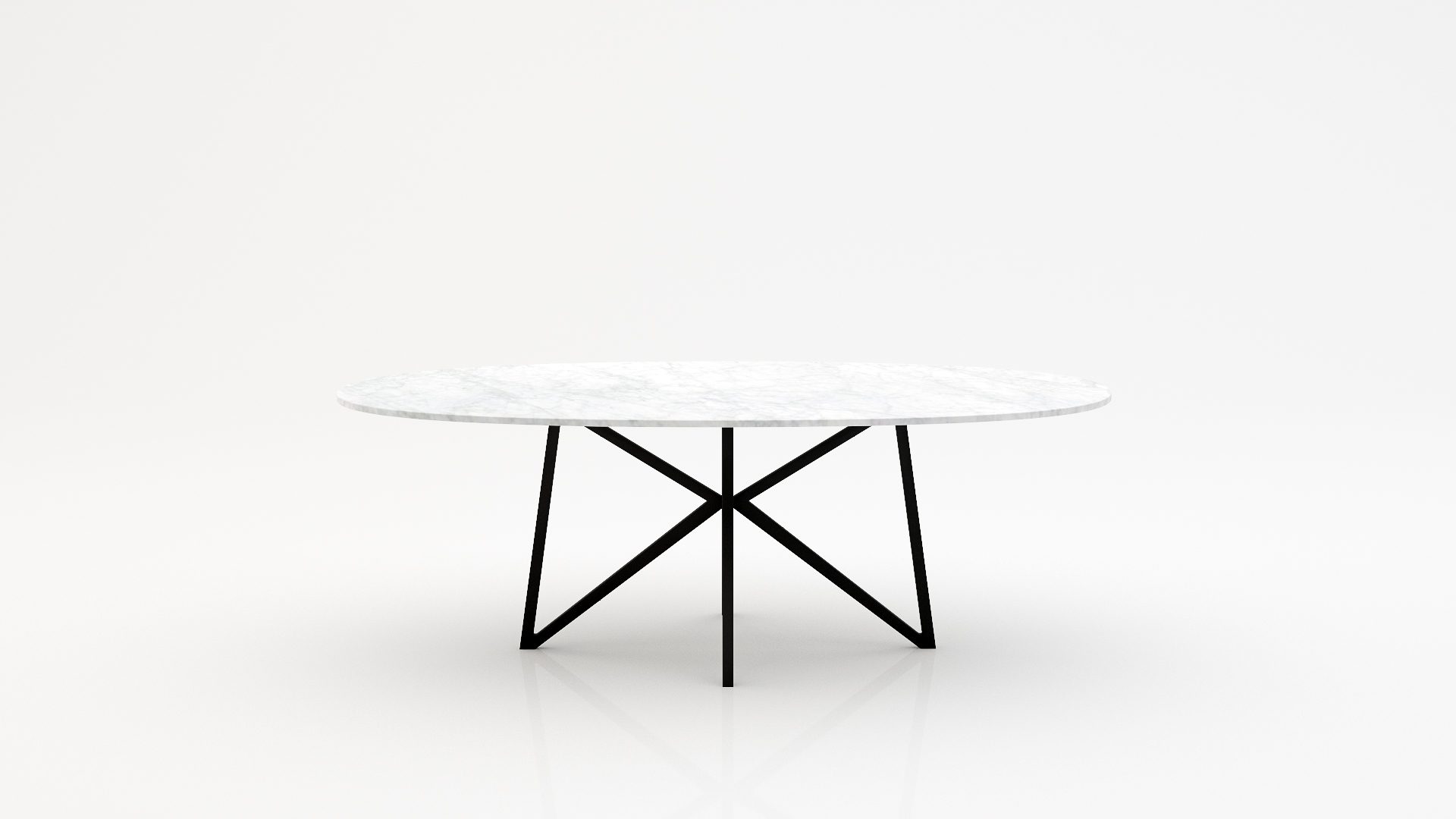 Ovale marmeren eettafel Stella - Bianco Carrara CD CHIARO - 260x130cm