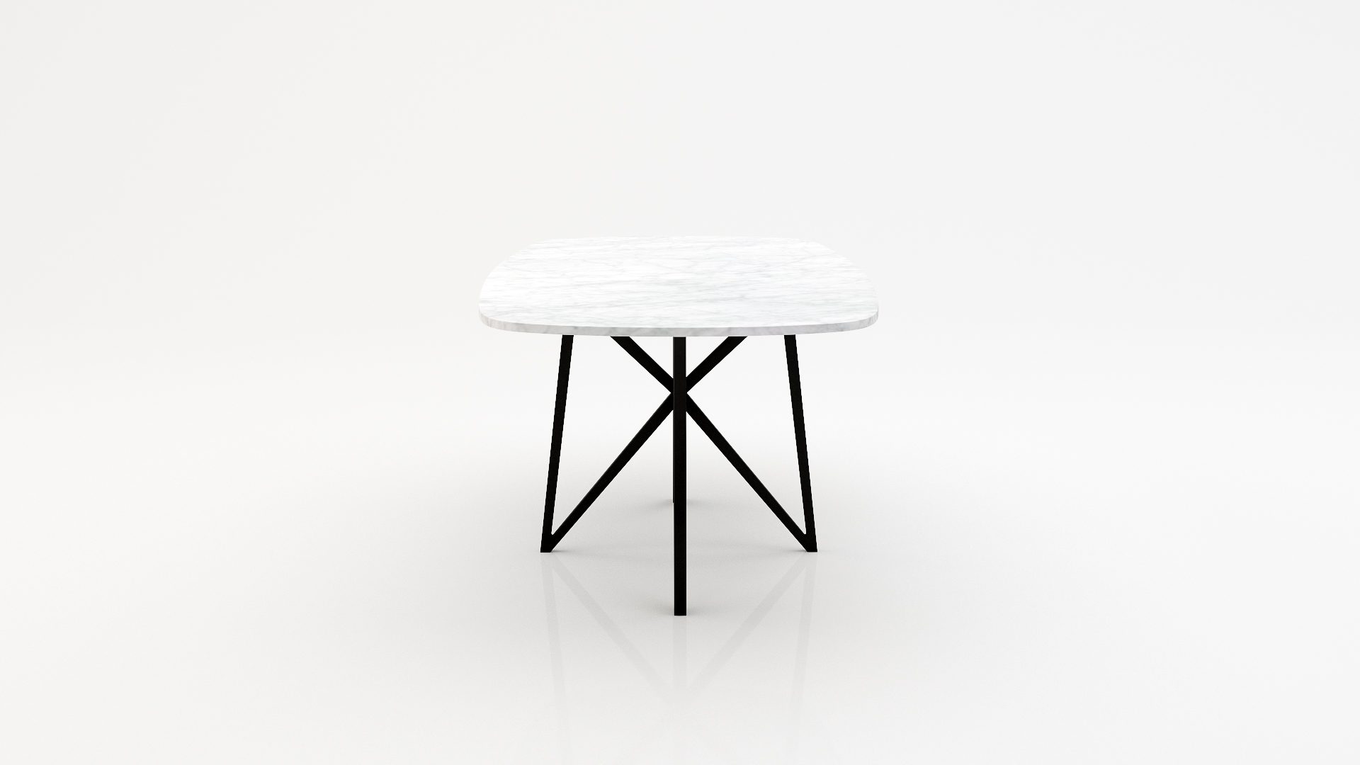 Deens ovale marmeren eettafel Stella Bianco Carrara CD CHIARO - Afbeelding 3