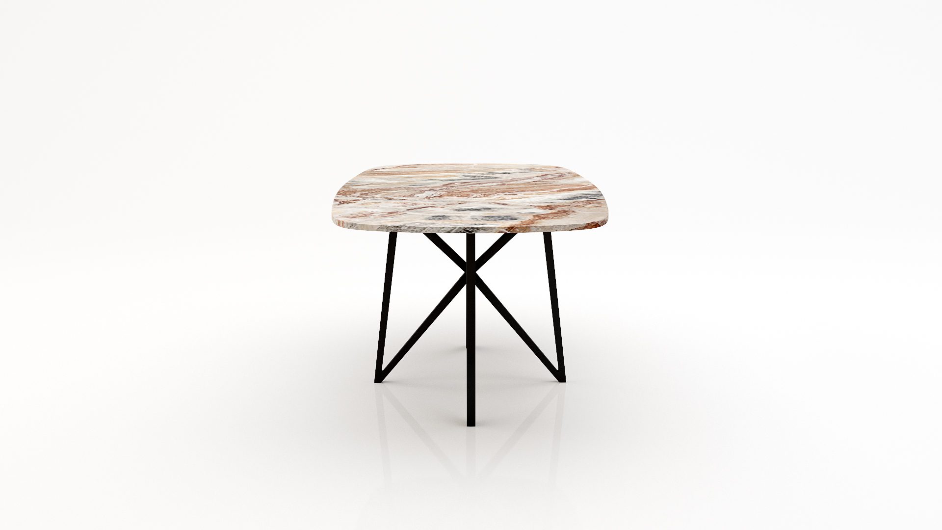 Deens ovale marmeren eettafel Stella Arabescato Orobico Rosso - Afbeelding 3