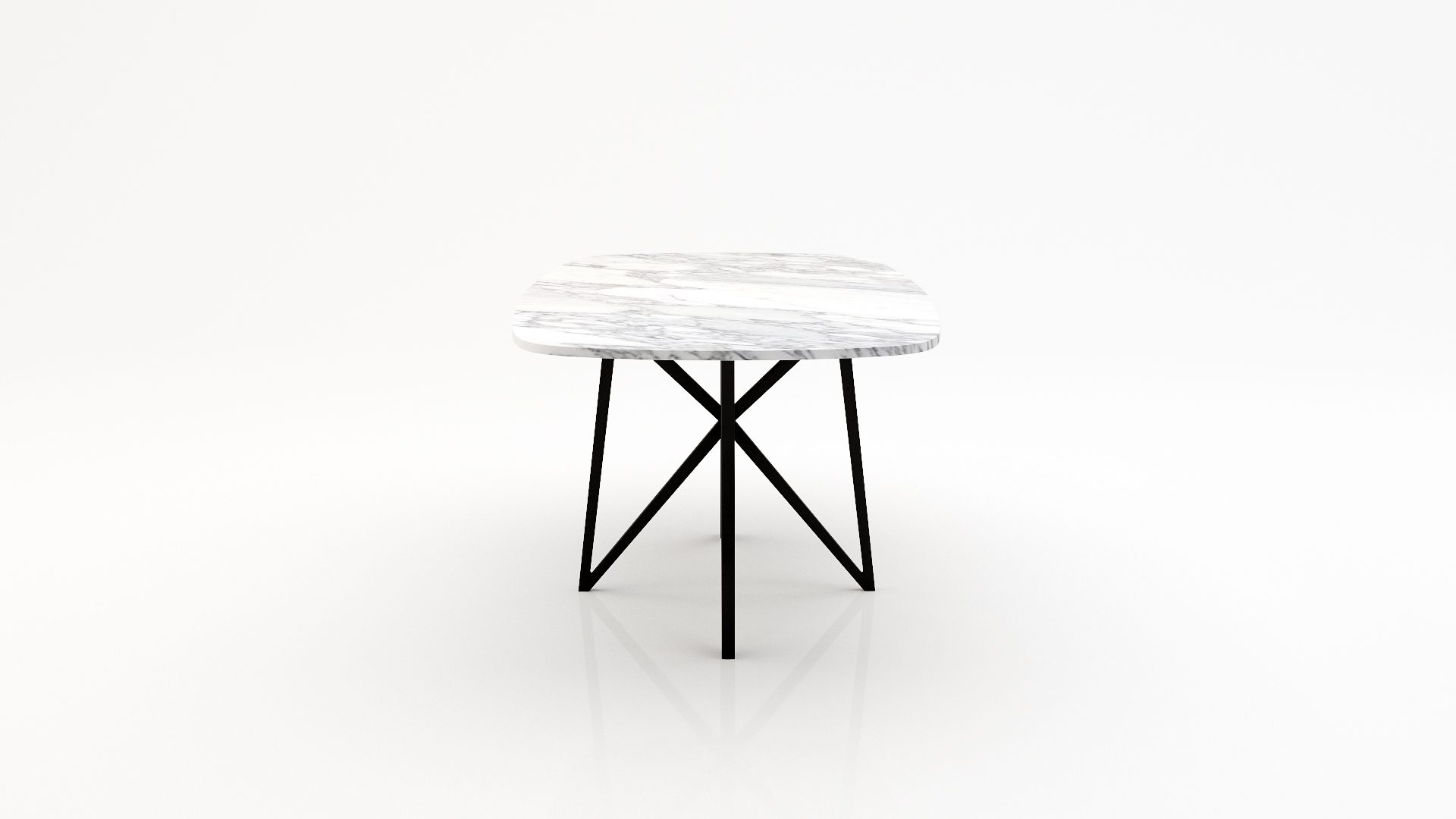 Deens ovale marmeren eettafel Stella - Arabescato Carrara - Afbeelding 3