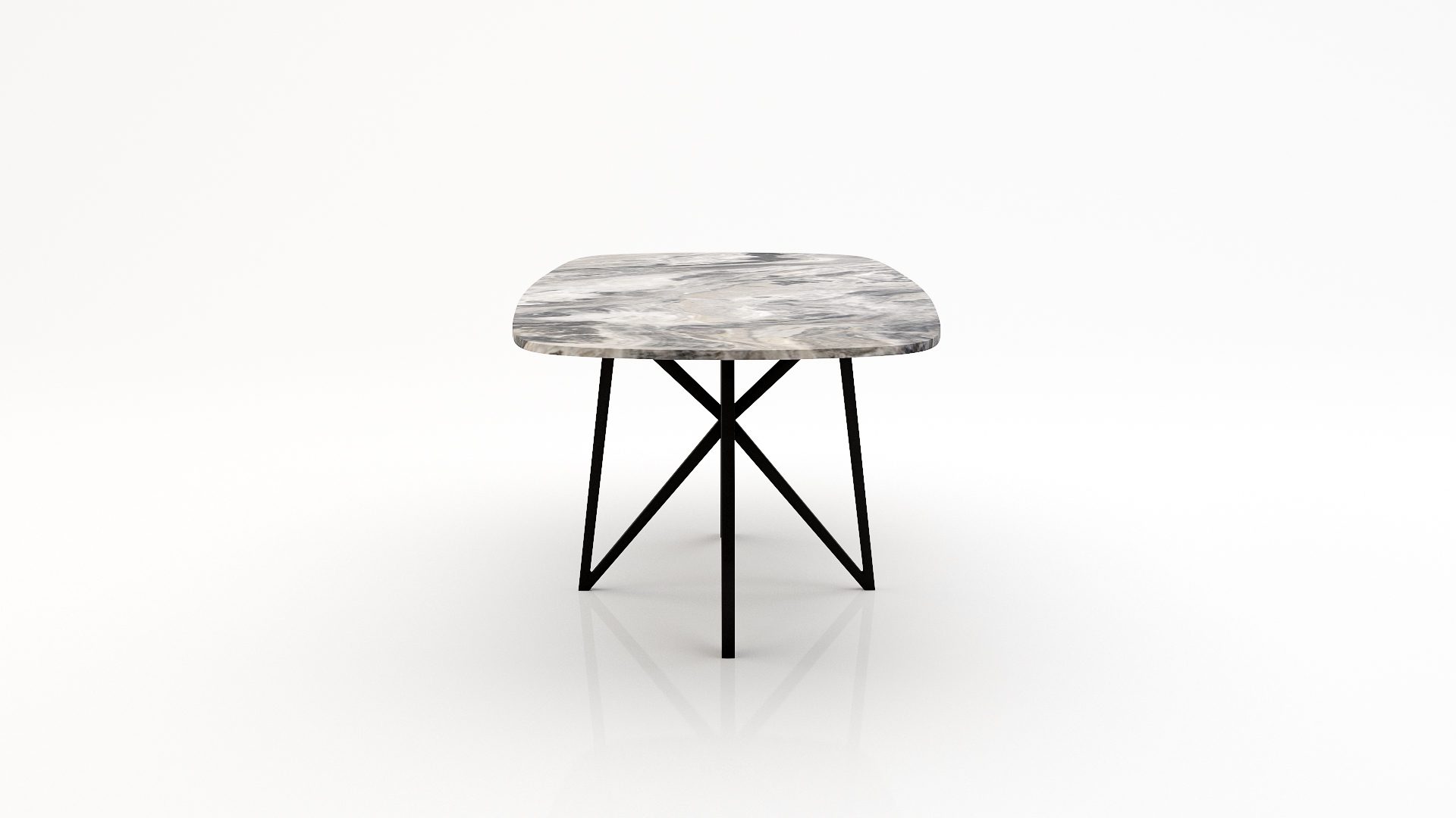 Deens ovale marmeren eettafel Stella Arabescato Orobico Grigio - Afbeelding 3