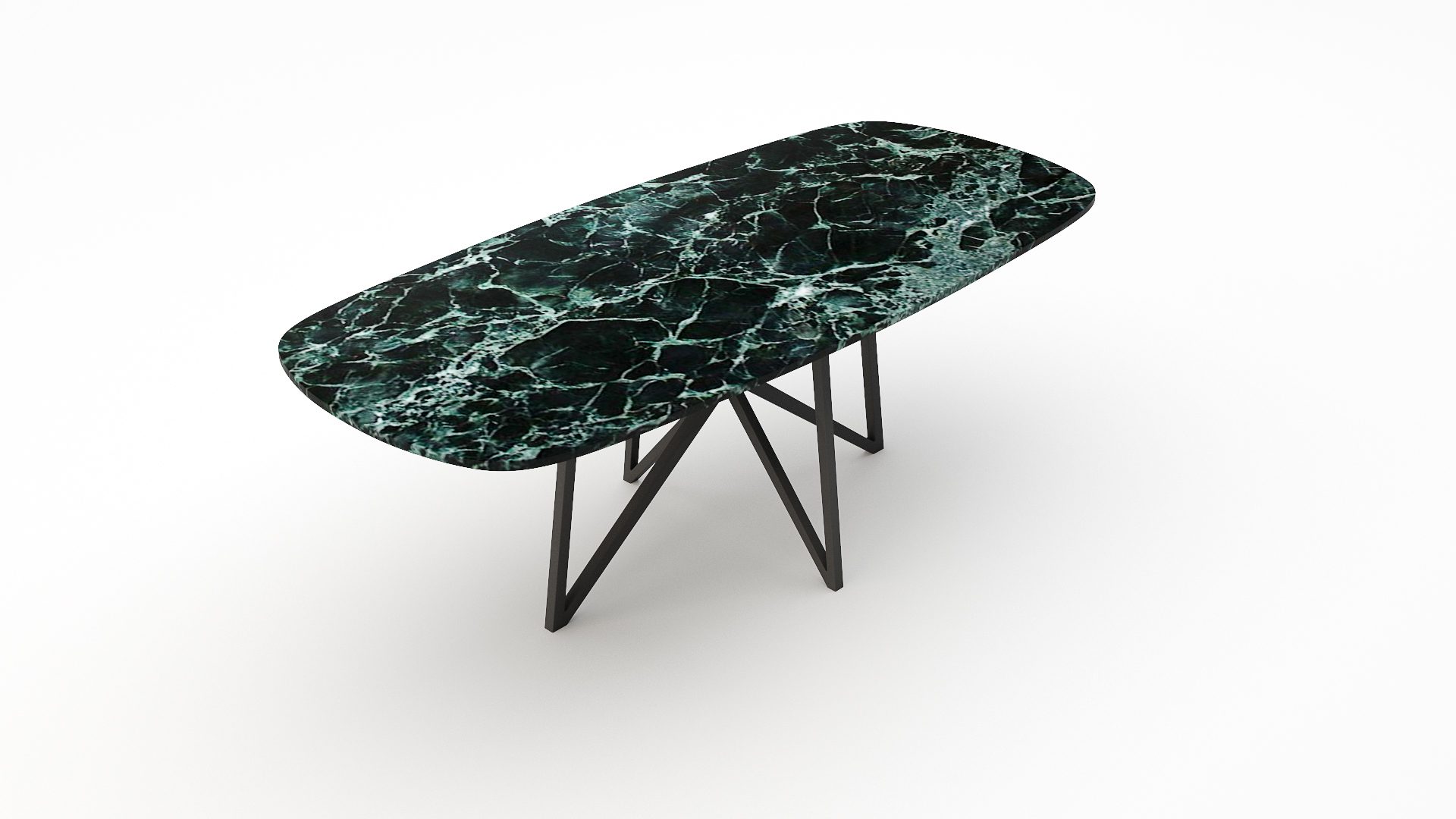 Deens ovale marmeren eettafel Stella - Verde rameggiato - Afbeelding 2