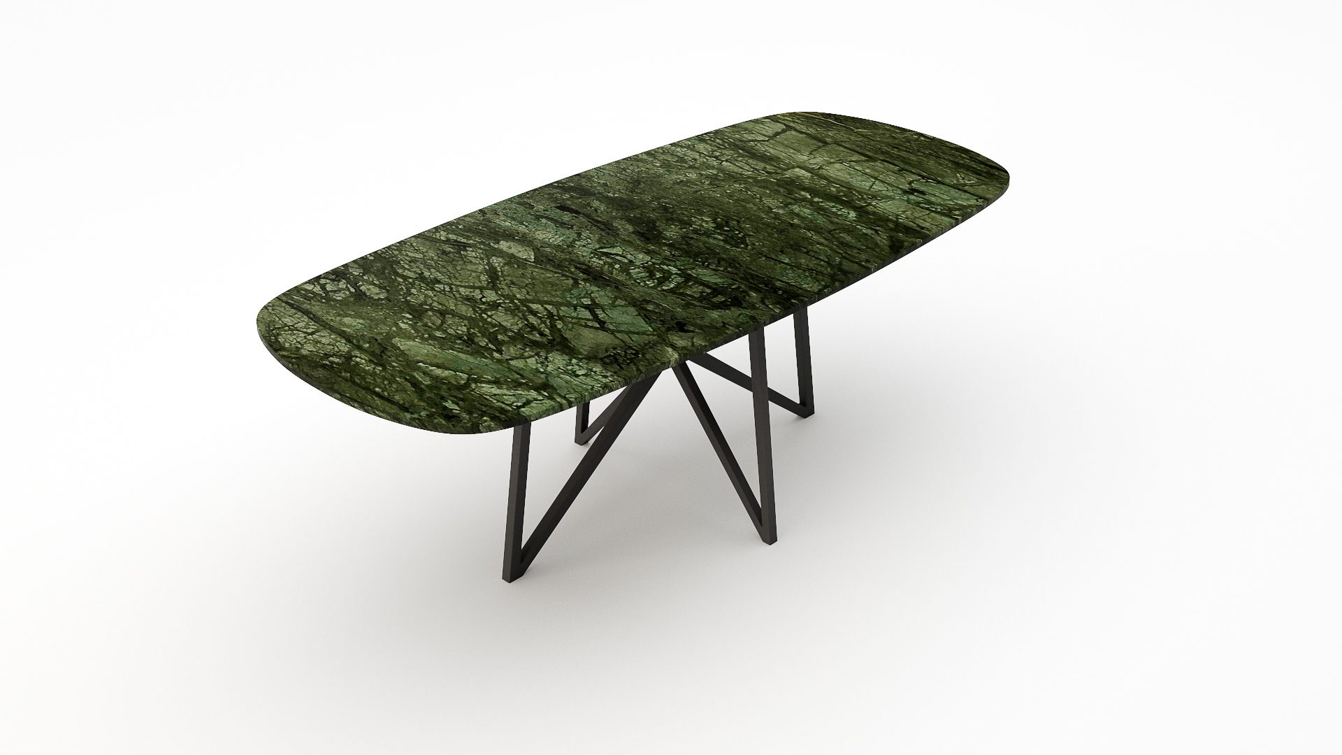 Deens ovale marmeren eettafel Stella - Verde Guatemala - Afbeelding 2