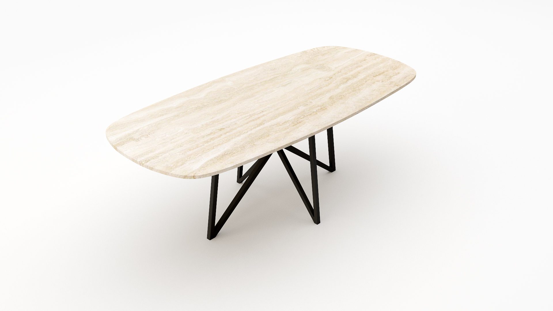 Deens ovale marmeren eettafel Stella - Travertino Chiaro - Afbeelding 2