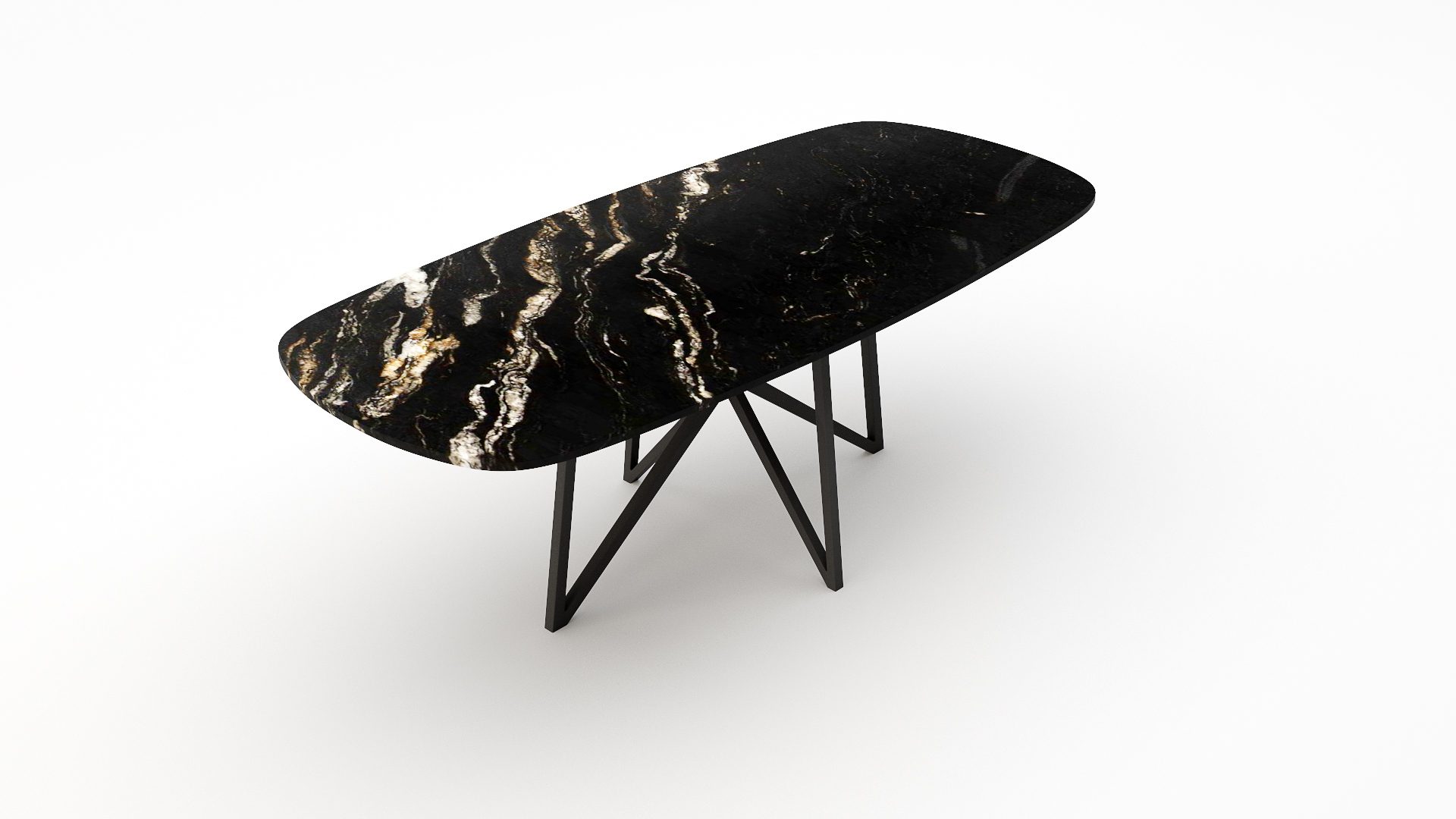 Deens ovale marmeren eettafel Stella - Titanium - Afbeelding 2