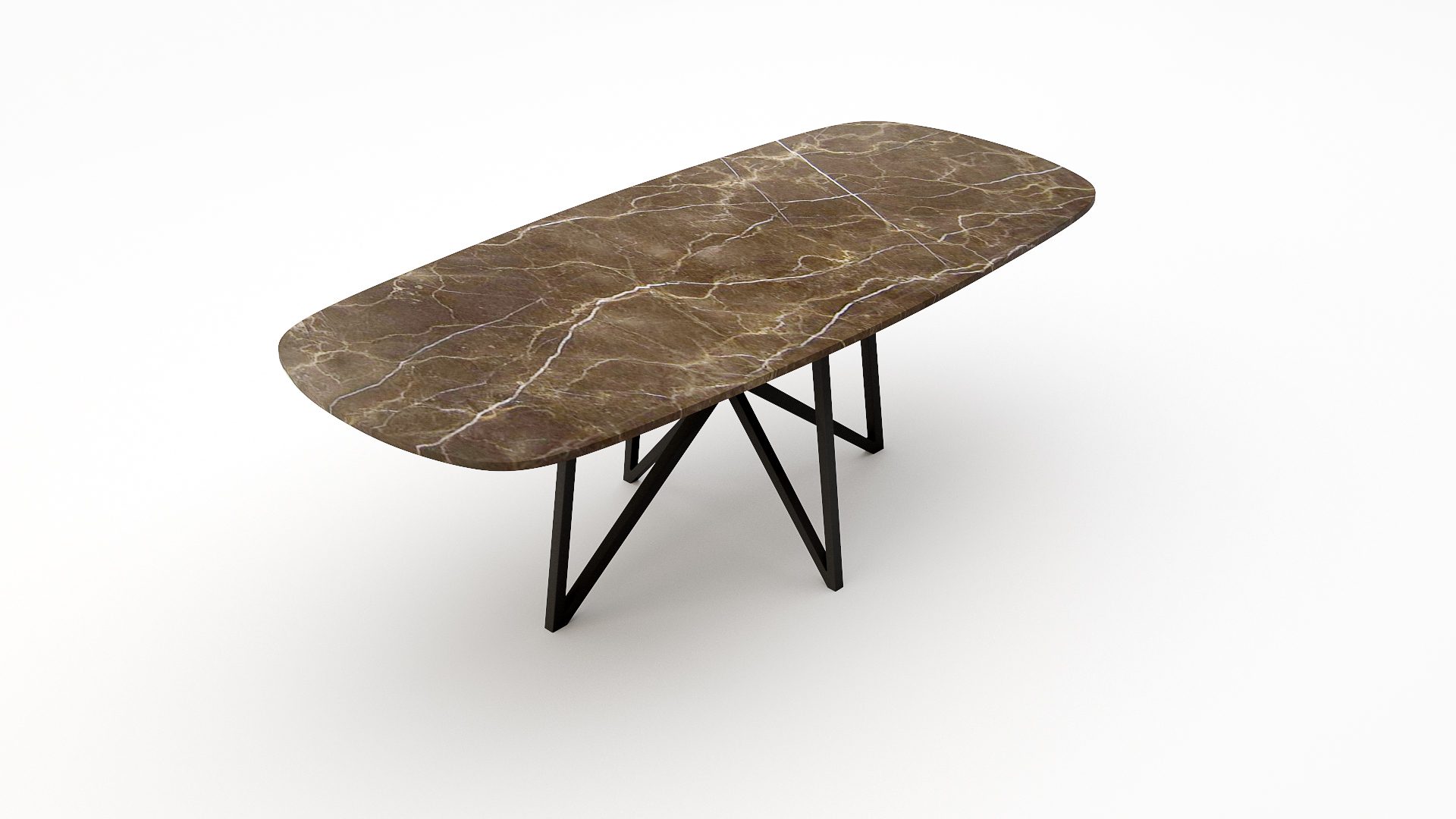 Deens ovale marmeren eettafel Stella - Royal Brown - Afbeelding 2