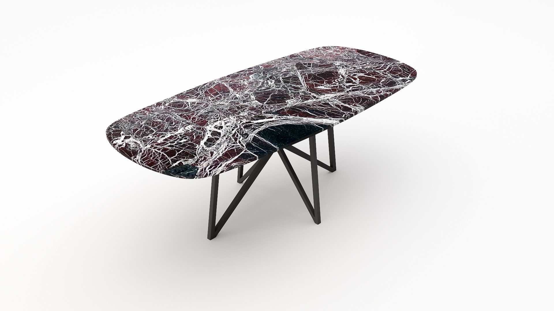 Deens ovale marmeren eettafel Stella - Rosso Levanto - Afbeelding 2