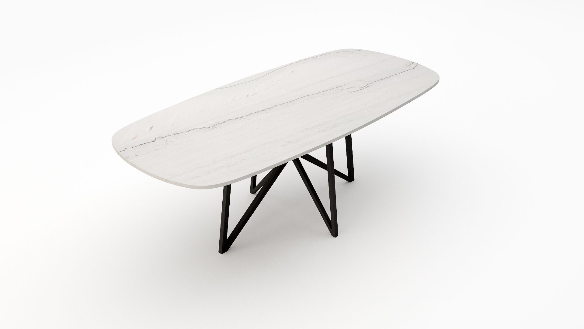 Deens ovale marmeren eettafel Stella - Mont Blanc Quartzite - Afbeelding 2