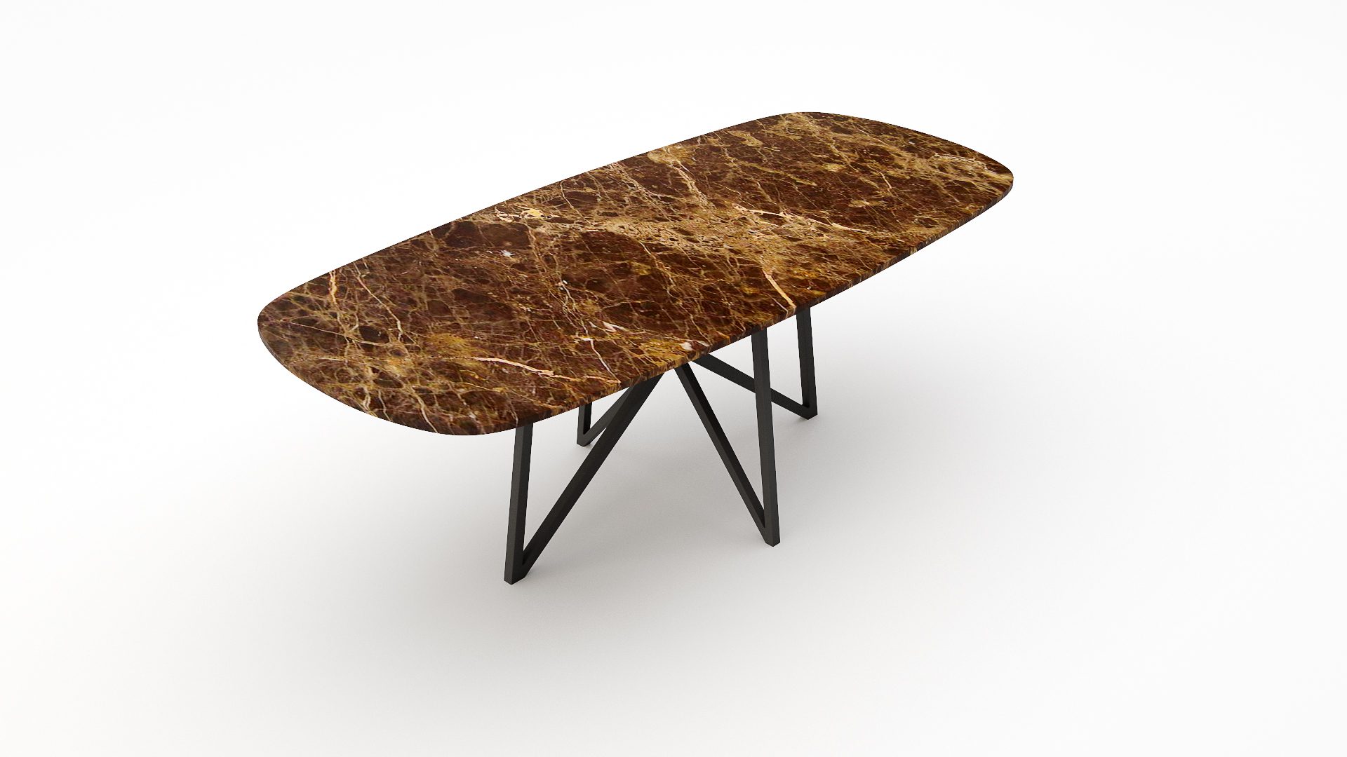 Deens ovale marmeren eettafel Stella - Emperador dark - Afbeelding 2