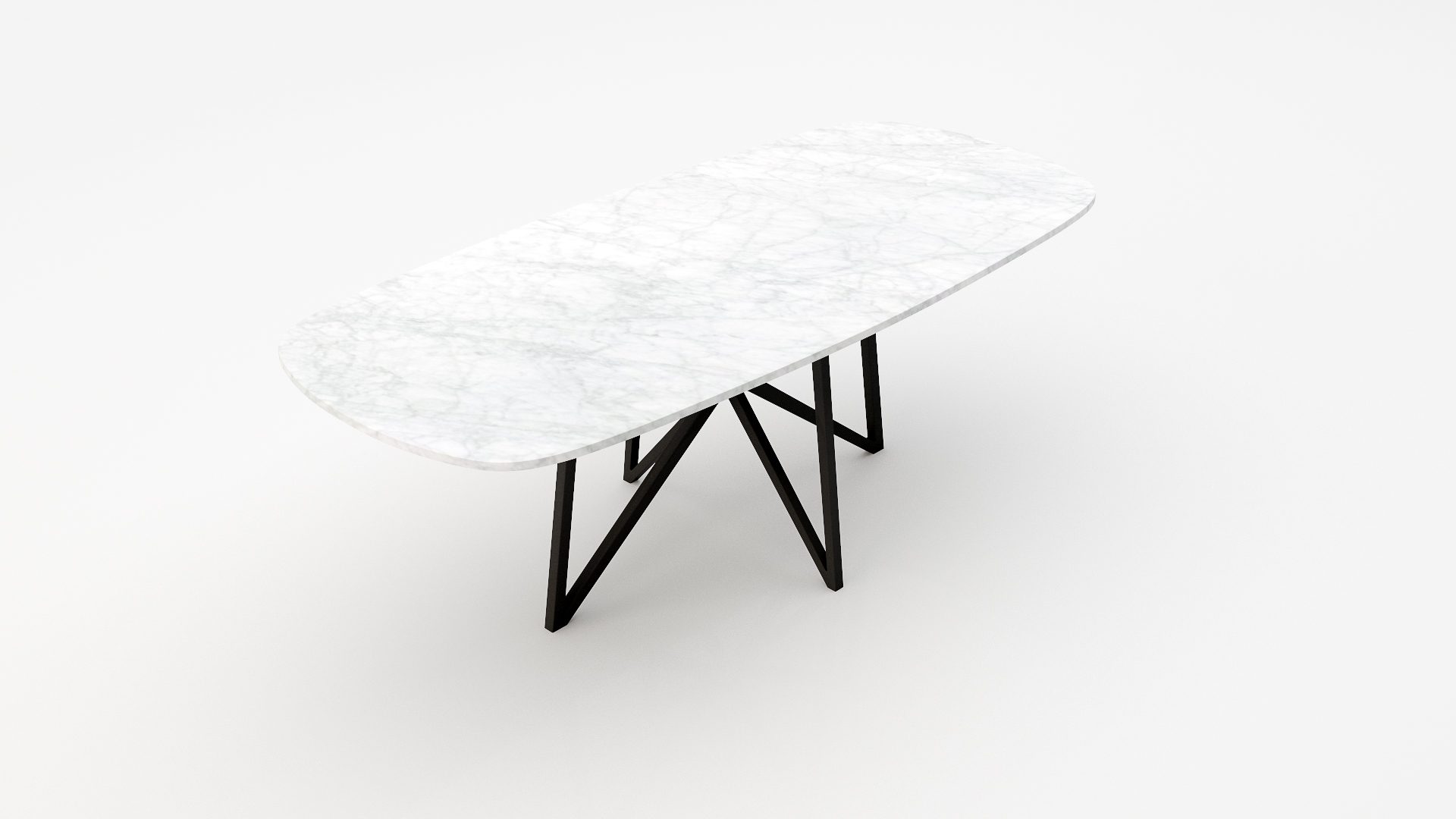 Deens ovale marmeren eettafel Stella Bianco Carrara CD CHIARO - Afbeelding 2
