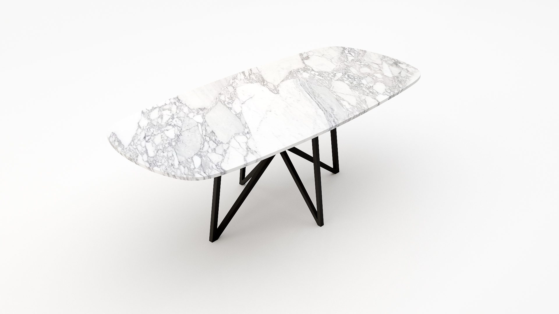 Deens ovale marmeren eettafel Stella - Arabescato Carrara - Afbeelding 2