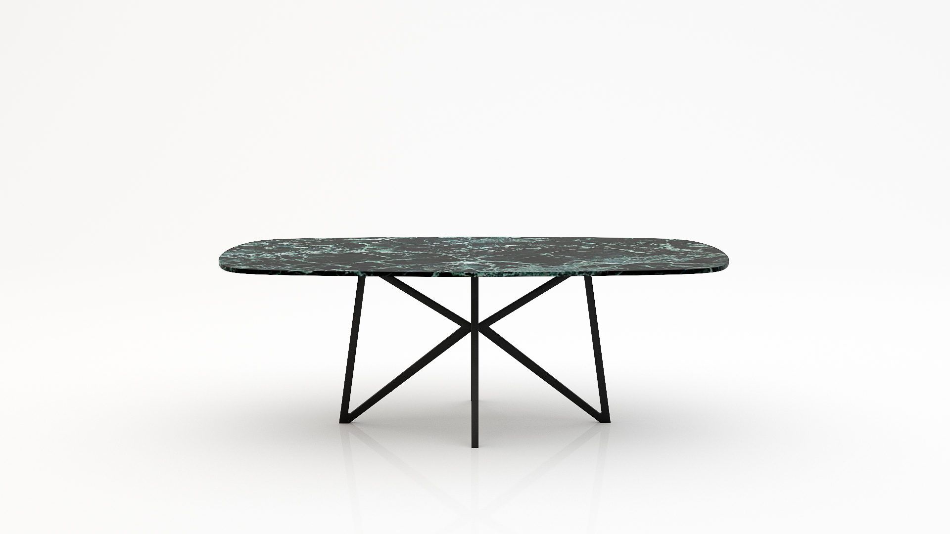 Deens ovale marmeren eettafel Stella - Verde rameggiato - 260x120cm