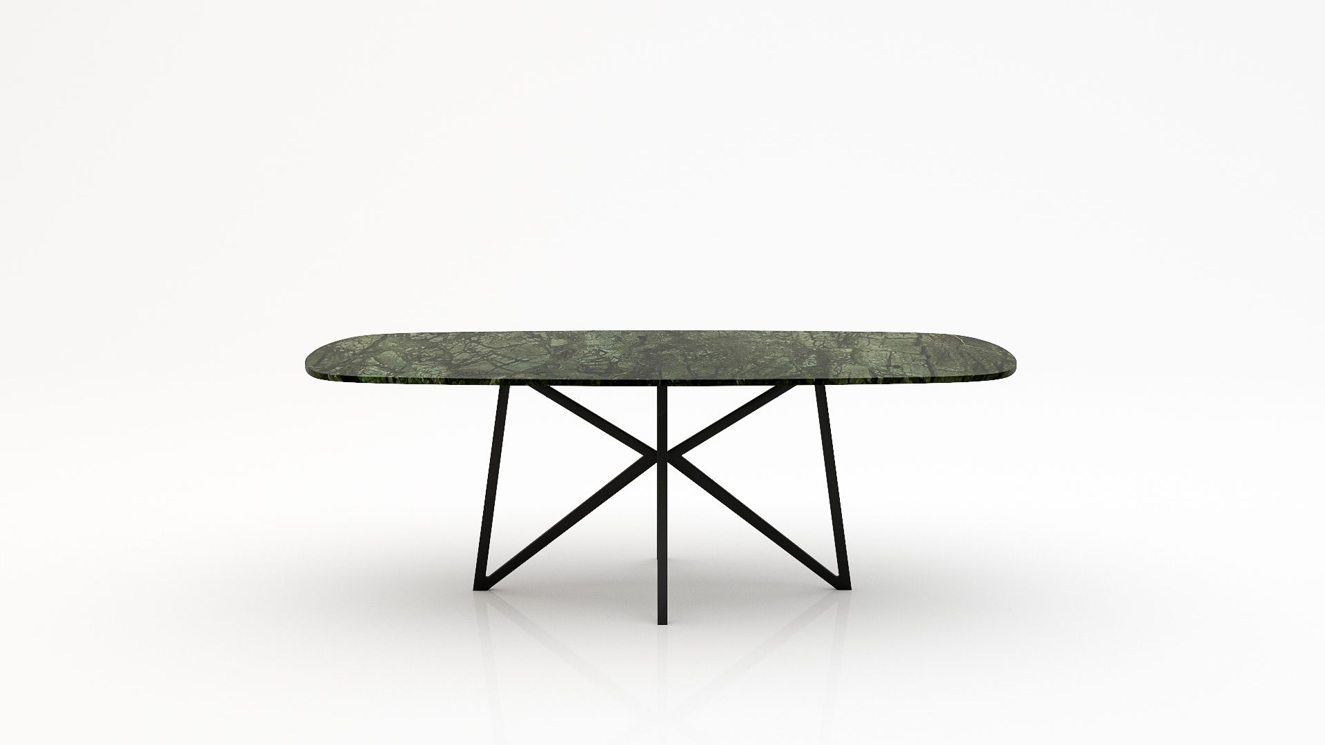 Deens ovale marmeren eettafel Stella - Verde Guatemala - 260x120cm