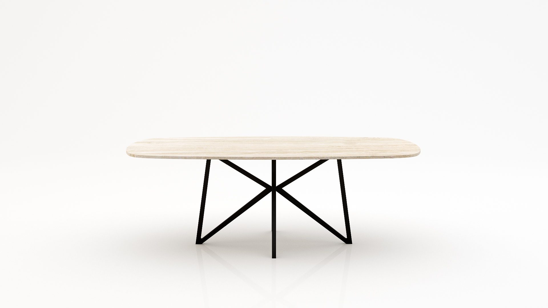 Deens ovale marmeren eettafel Stella - Travertino Chiaro - 260x120cm