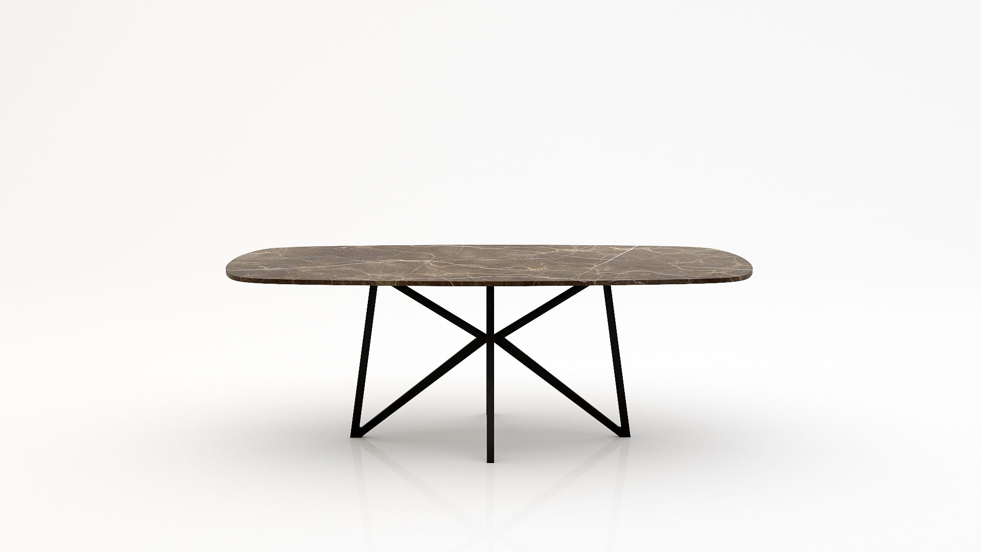 Deens ovale marmeren eettafel Stella - Royal Brown - 260x120cm