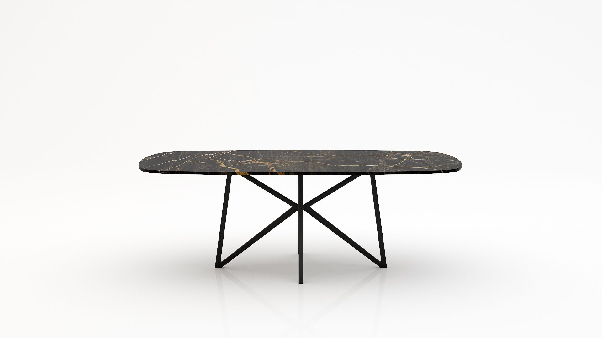 Deens ovale marmeren eettafel Stella - Nero saint port laurent - 260x120cm
