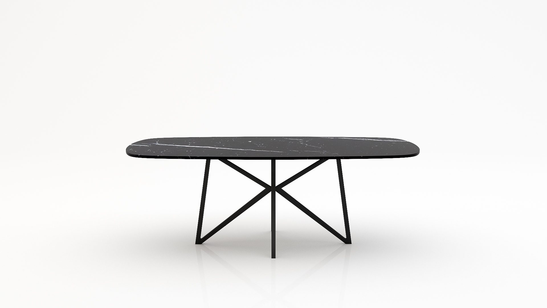 Deens ovale marmeren eettafel Stella - Nero Marquina - 260x120cm