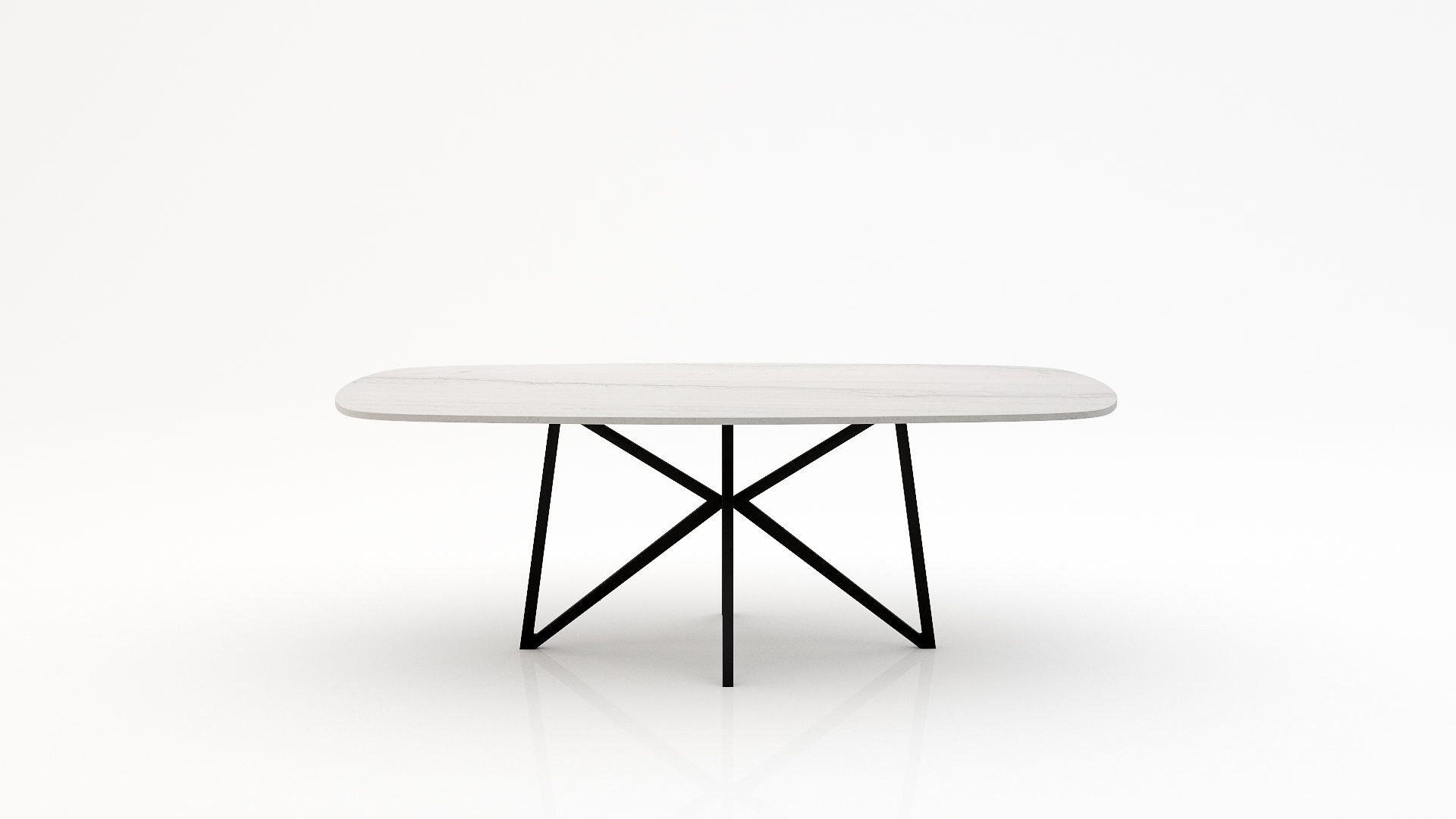 Deens ovale marmeren eettafel Stella - Mont Blanc Quartzite - 260x120cm