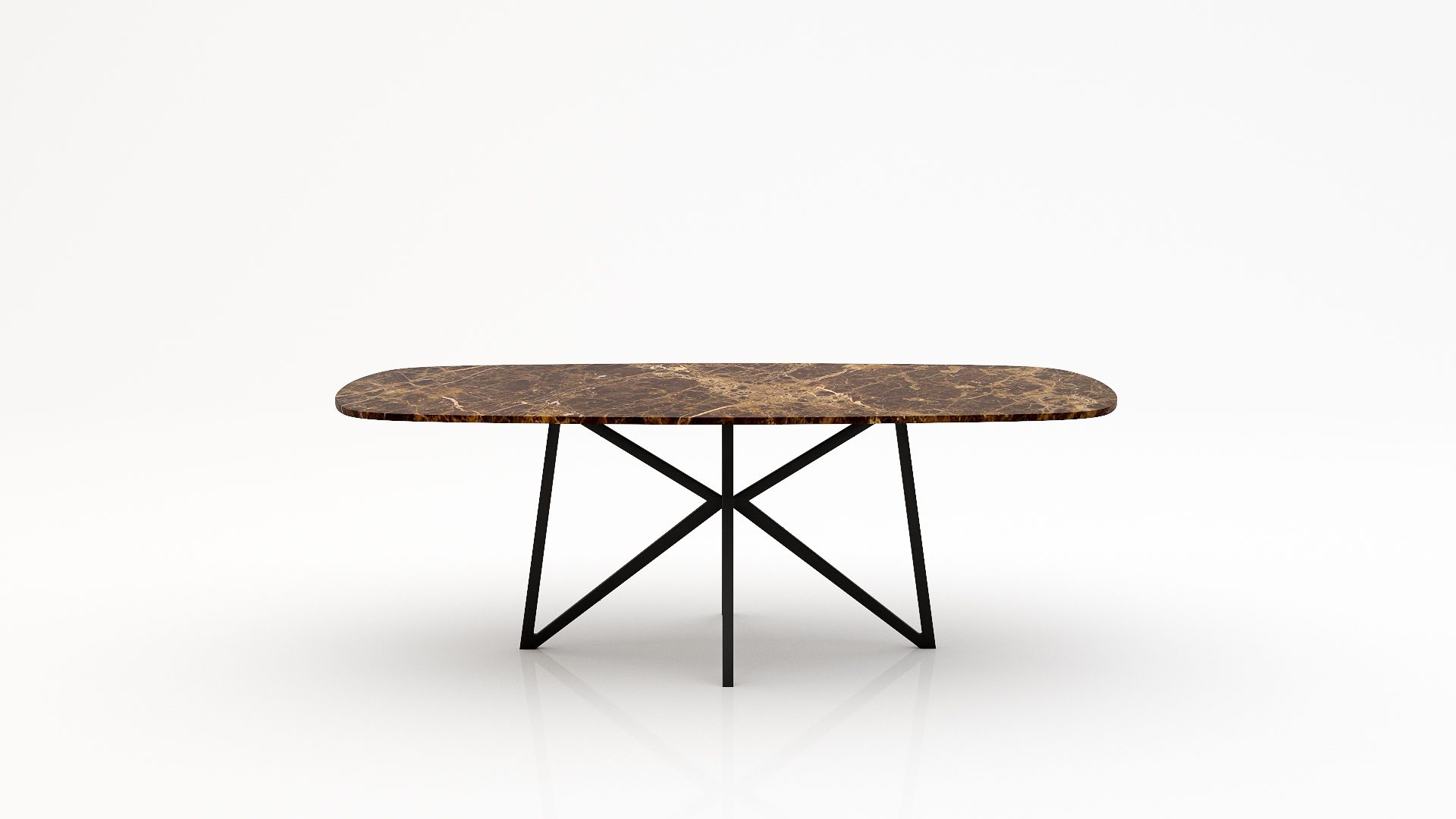 Deens ovale marmeren eettafel Stella - Emperador dark - 260x120cm