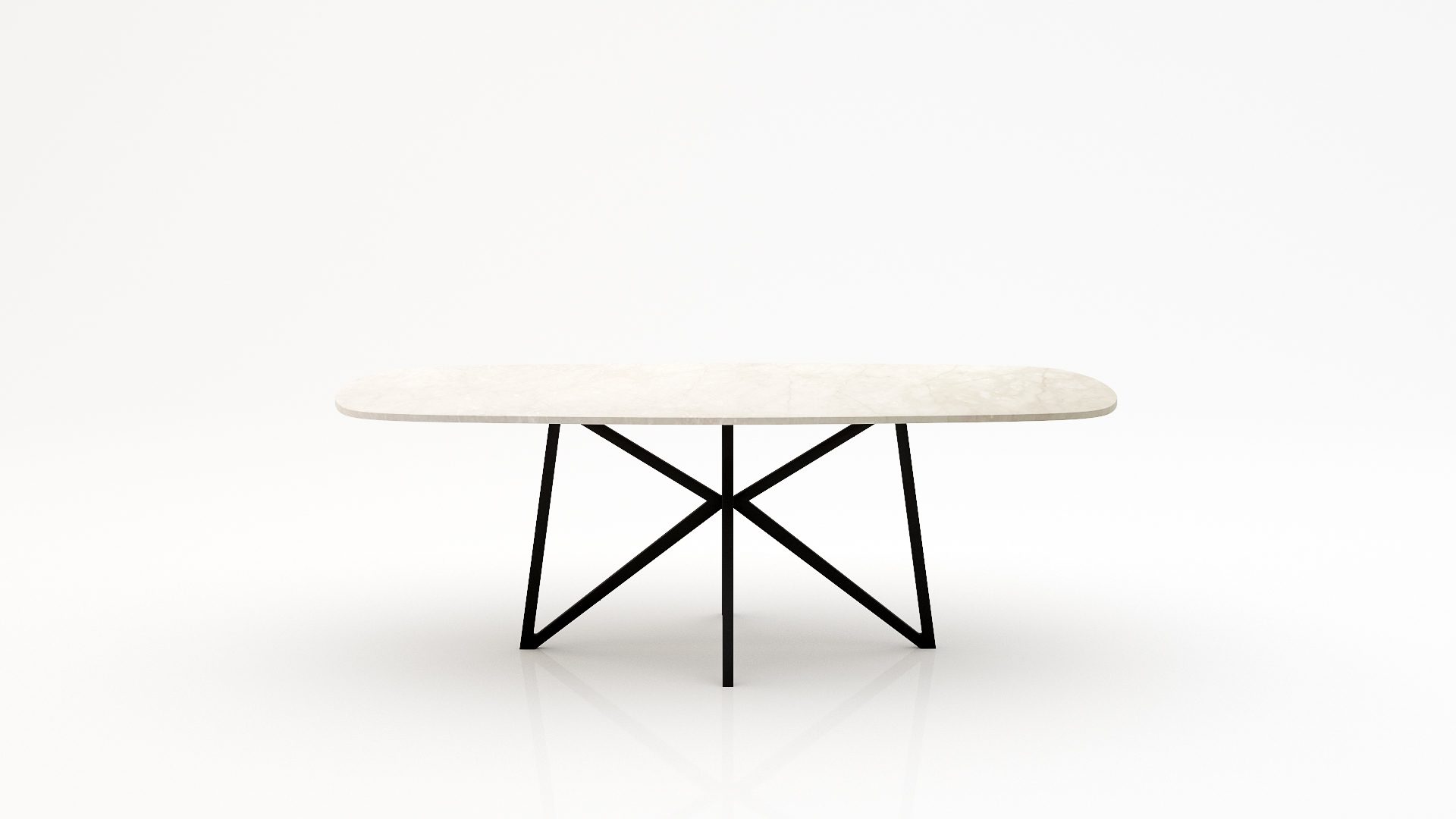Deens ovale marmeren eettafel Stella - Botticino Semi Classico - 260x120cm