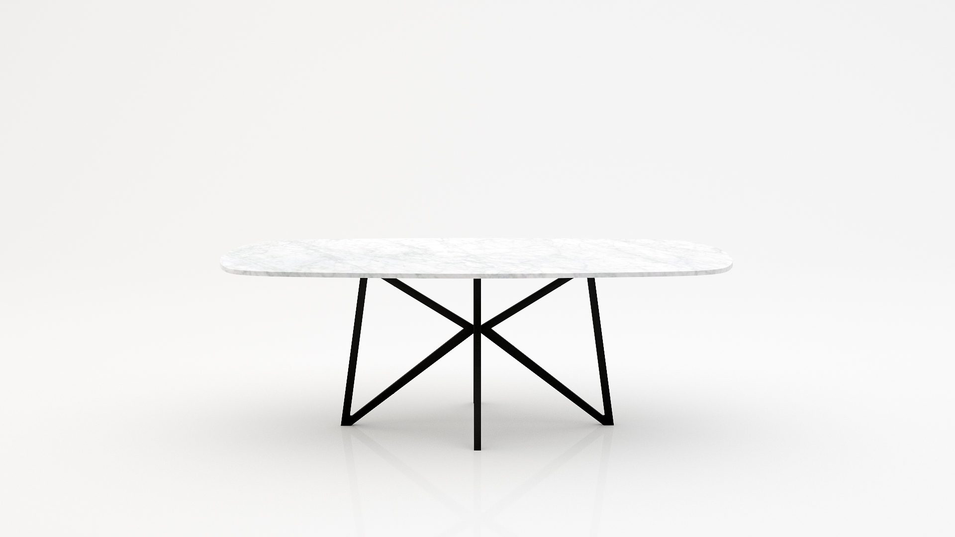 Deens ovale marmeren eettafel Stella - Bianco Carrara CD CHIARO - 260x120cm