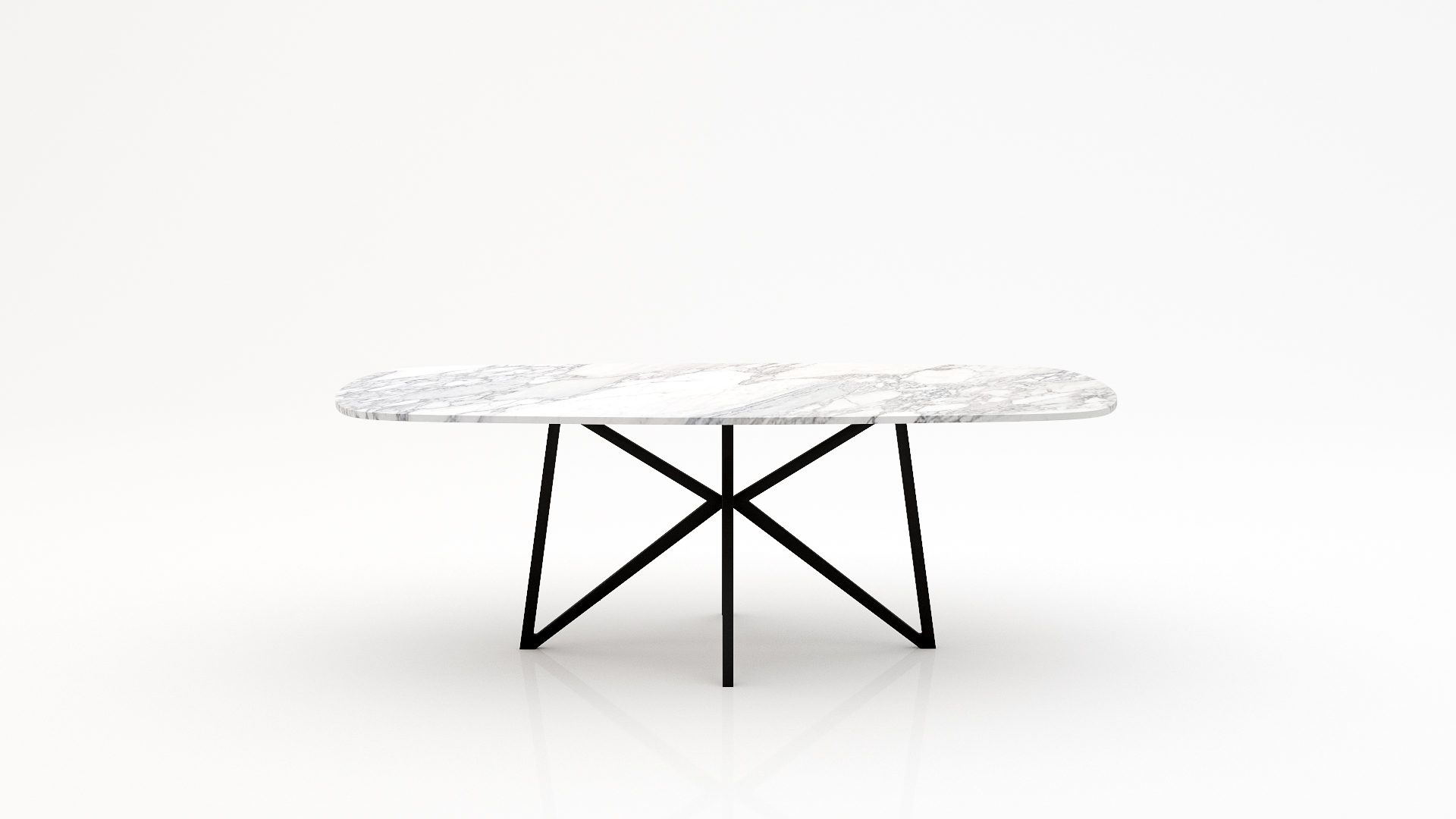 Deens ovale marmeren eettafel Stella - Arabescato Carrara - 260x120cm