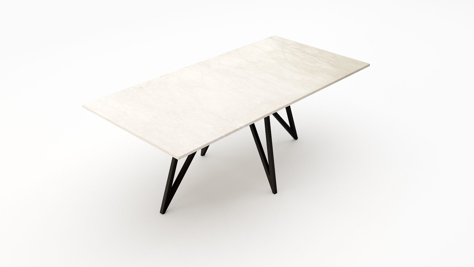 Rechthoekige marmeren eettafel Polipetti - Botticino Semi Classico - 260x100cm