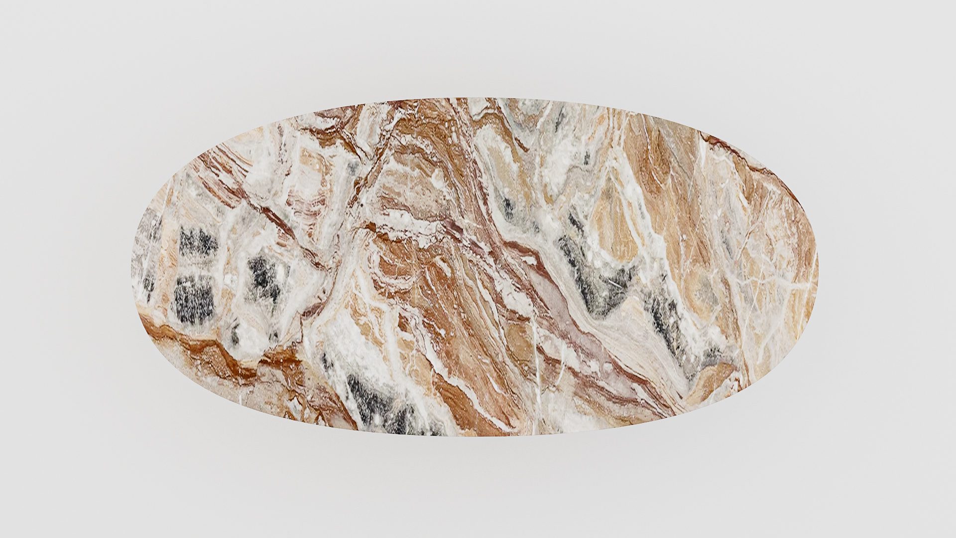 Ovale marmeren eettafel Polipetti - Arabescato Orobico Rosso - Afbeelding 4