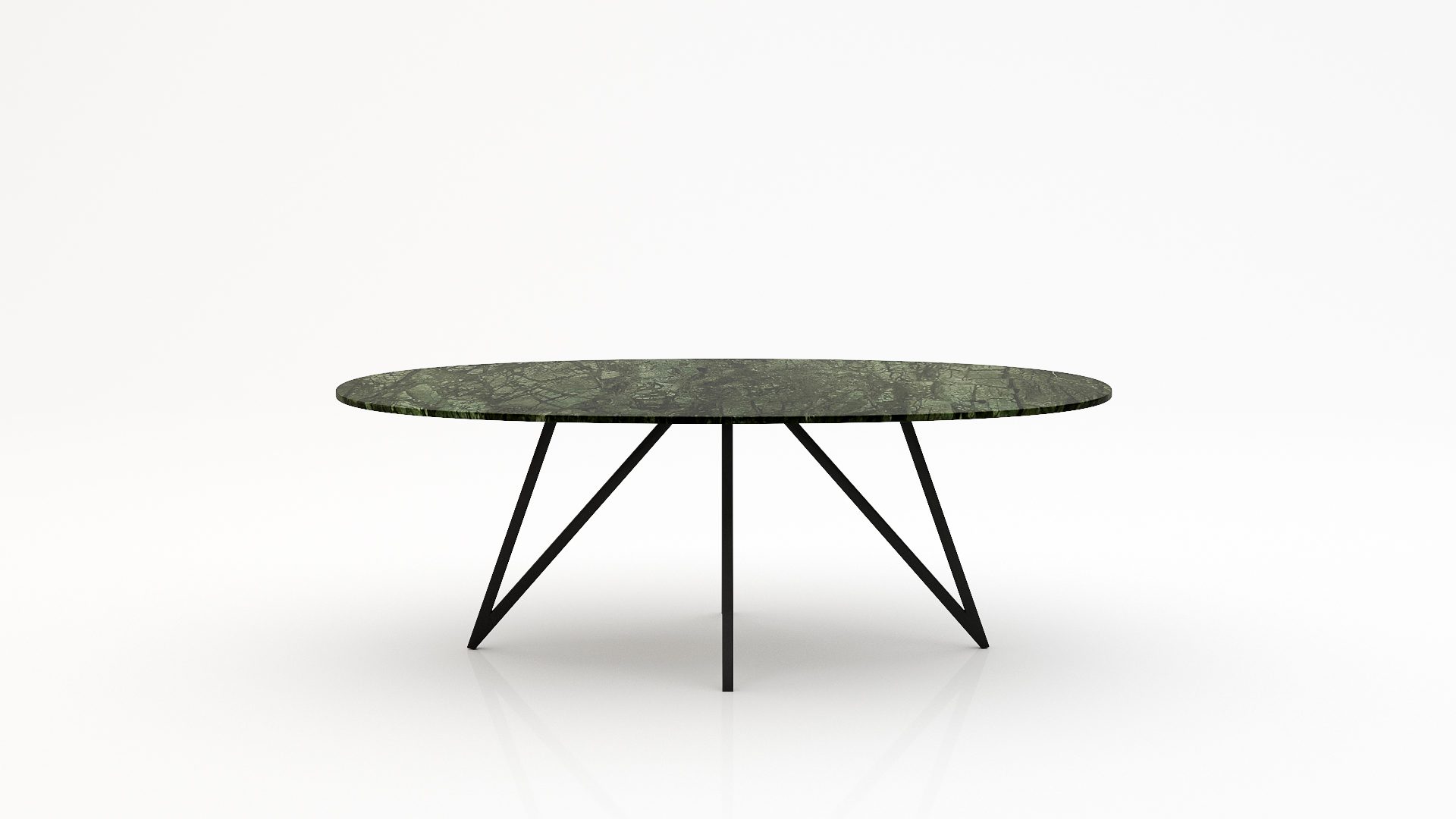 Ovale marmeren eettafel Polipetti - Verde Guatemala - 260x130cm