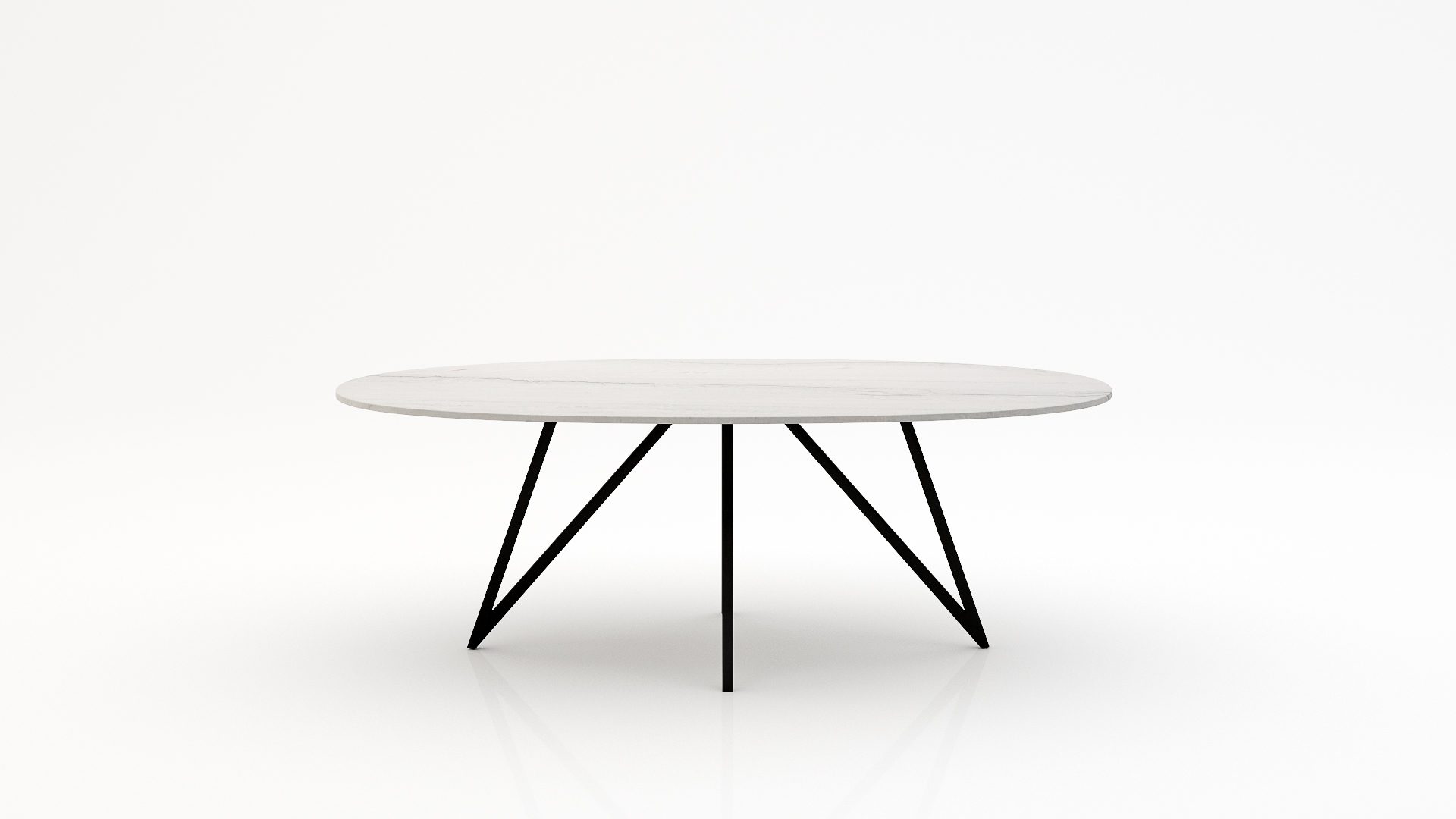 Ovale marmeren eettafel Polipetti - Mont Blanc Quartzite - 260x130cm