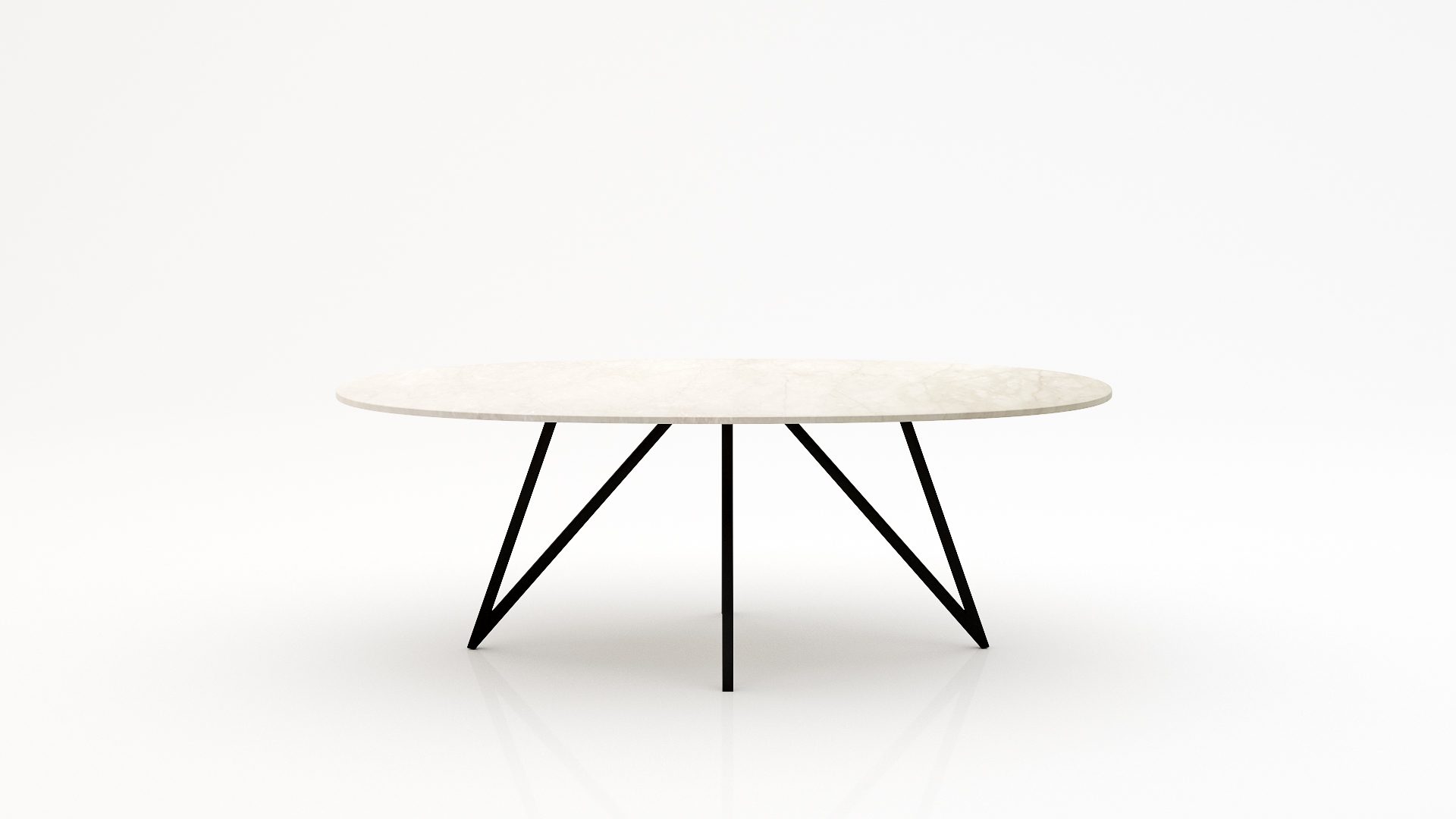 Ovale marmeren eettafel Polipetti - Botticino Semi Classico - 260x130cm