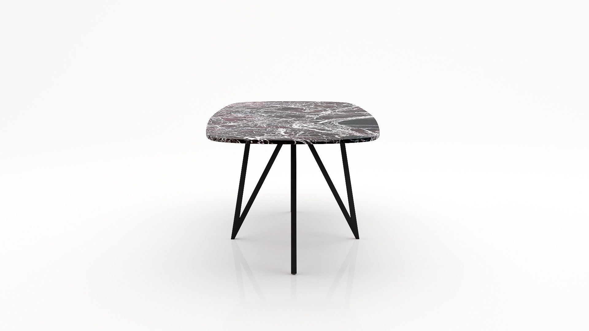 Deens ovale marmeren eettafel Polipetti - Rosso Levanto - Afbeelding 3