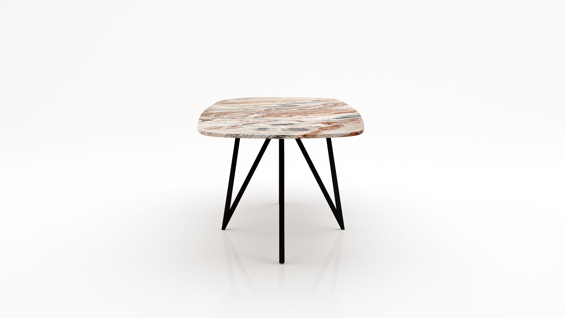 Deens ovale marmeren eettafel Polipetti Arabescato Orobico Rosso - Afbeelding 3