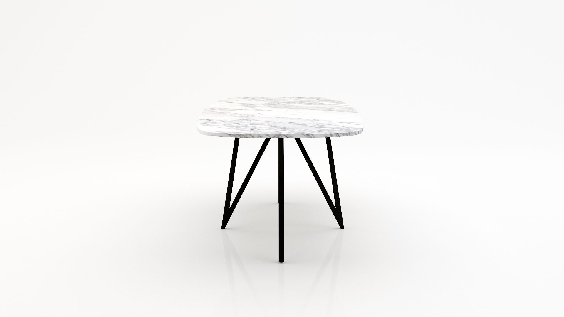 Deens ovale marmeren eettafel Polipetti - Arabescato Carrara - Afbeelding 3