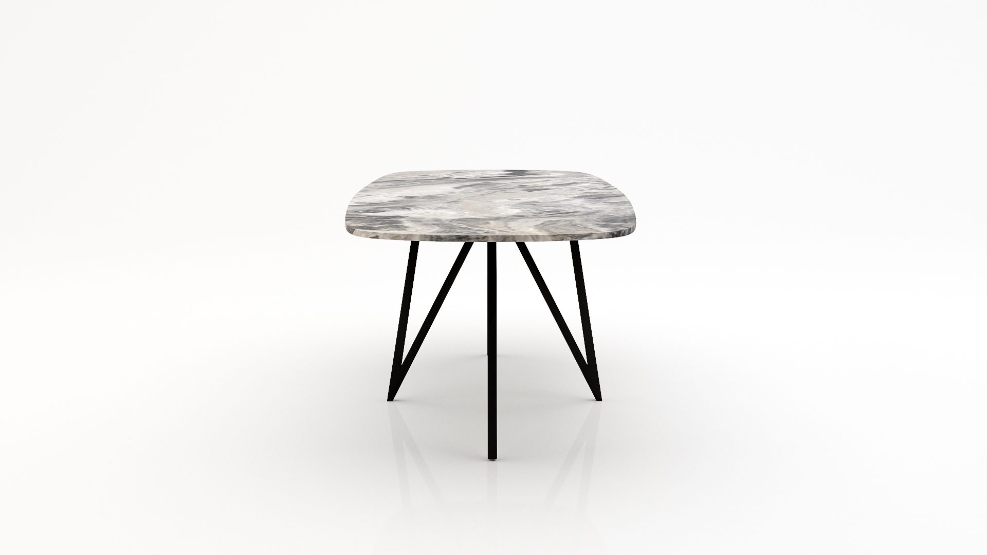 Deens ovale marmeren eettafel Polipetti Arabescato Orobico Grigio - Afbeelding 3