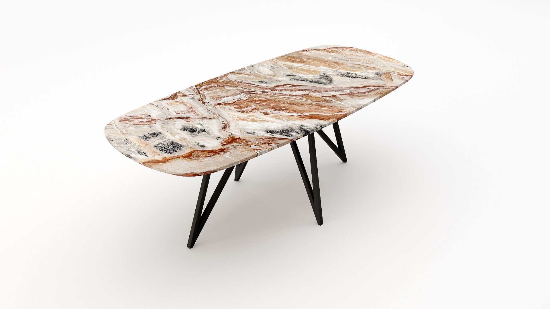 Polipetti - Deens ovaal - Arabescato Orobico Rosso