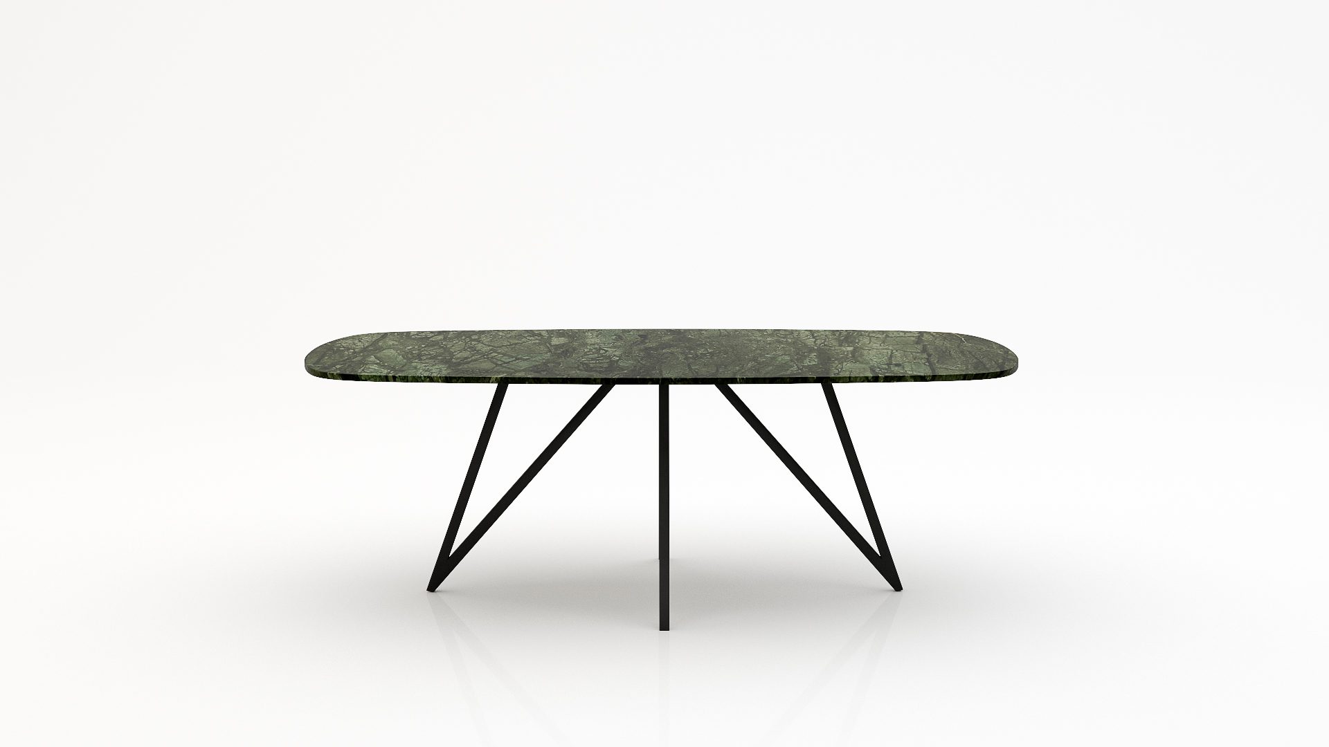 Deens ovale marmeren eettafel Polipetti - Verde Guatemala - 260x120cm