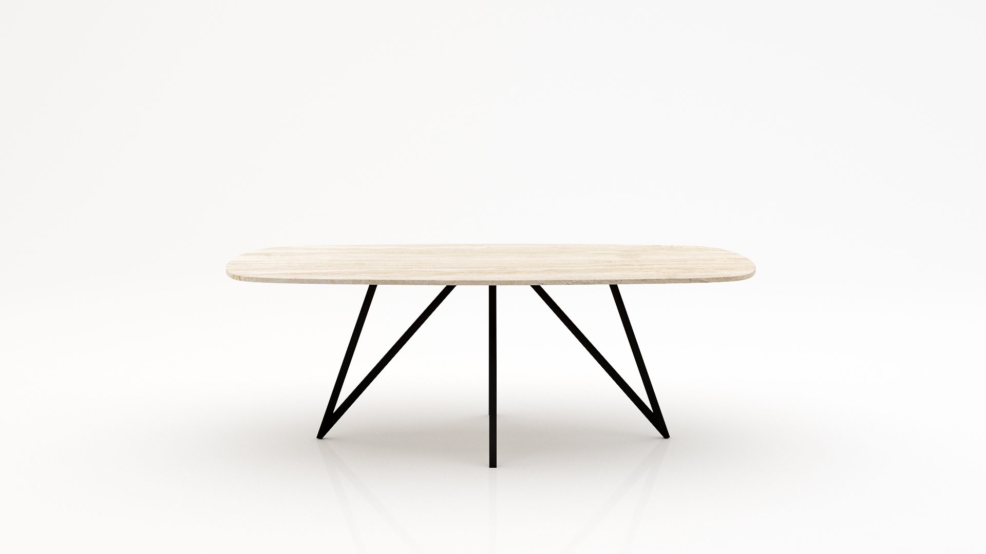 Deens ovale marmeren eettafel Polipetti - Travertino Chiaro - 260x120cm