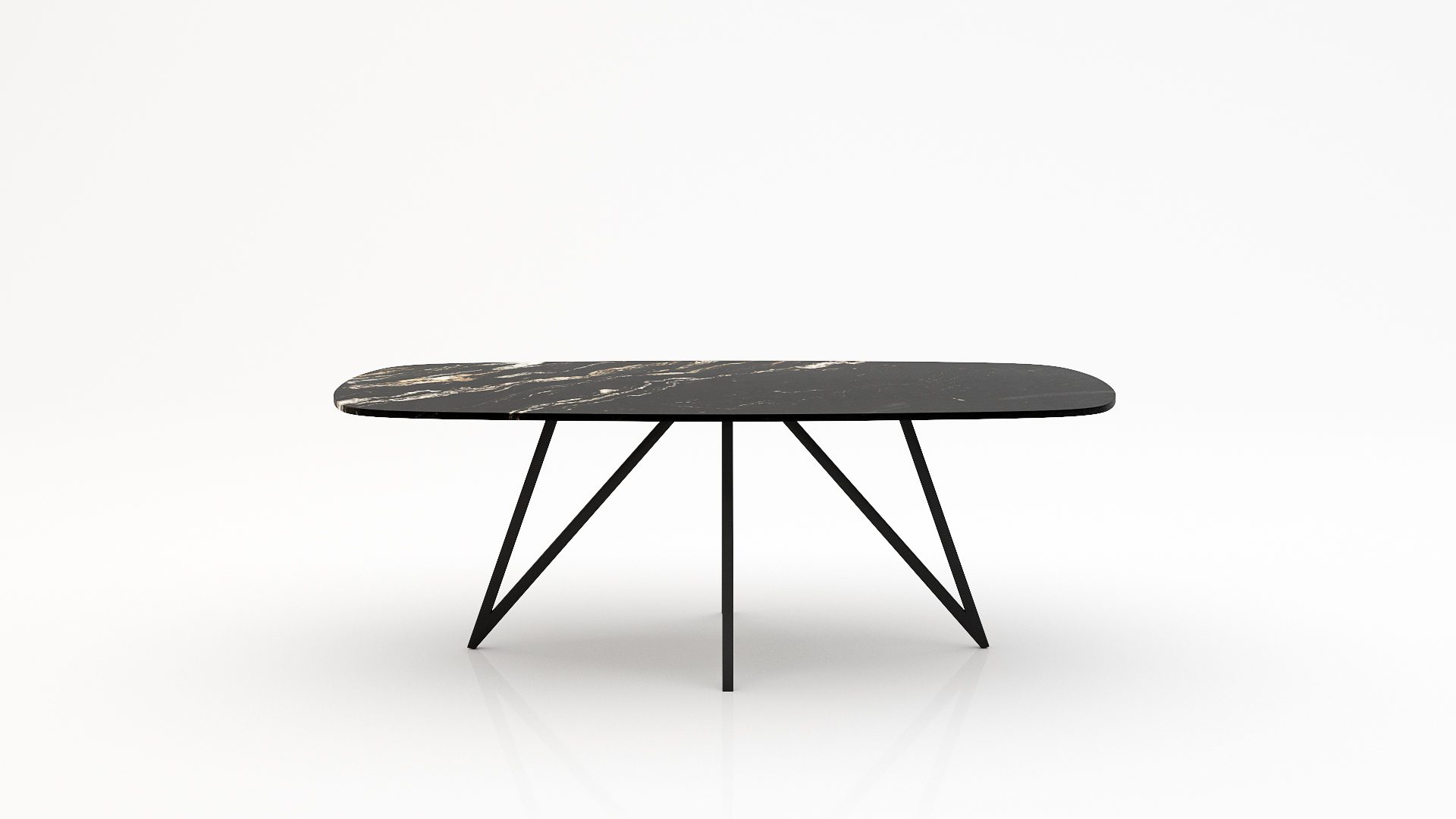 Deens ovale marmeren eettafel Polipetti - Titanium - 260x120cm