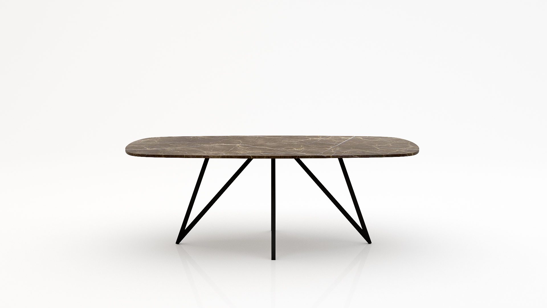 Deens ovale marmeren eettafel Polipetti - Royal Brown - 260x120cm