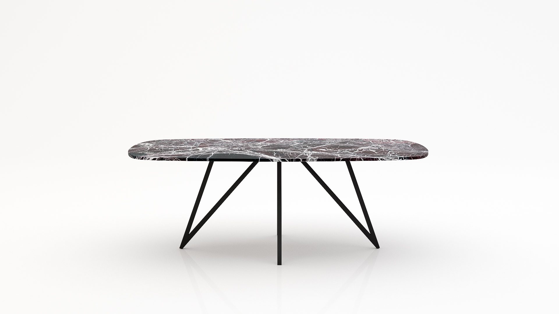 Deens ovale marmeren eettafel Polipetti - Rosso Levanto - 260x120cm