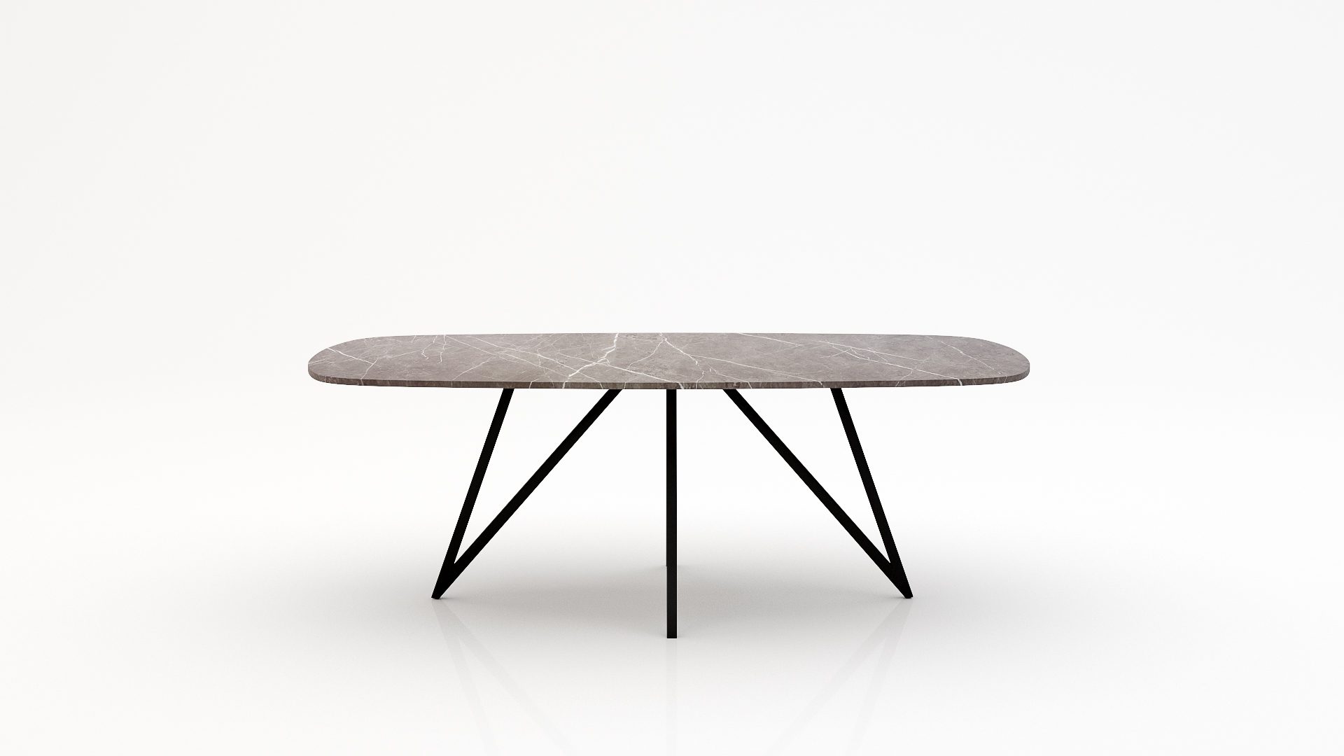Deens ovale marmeren eettafel Polipetti - Pietra Grey - 260x120cm