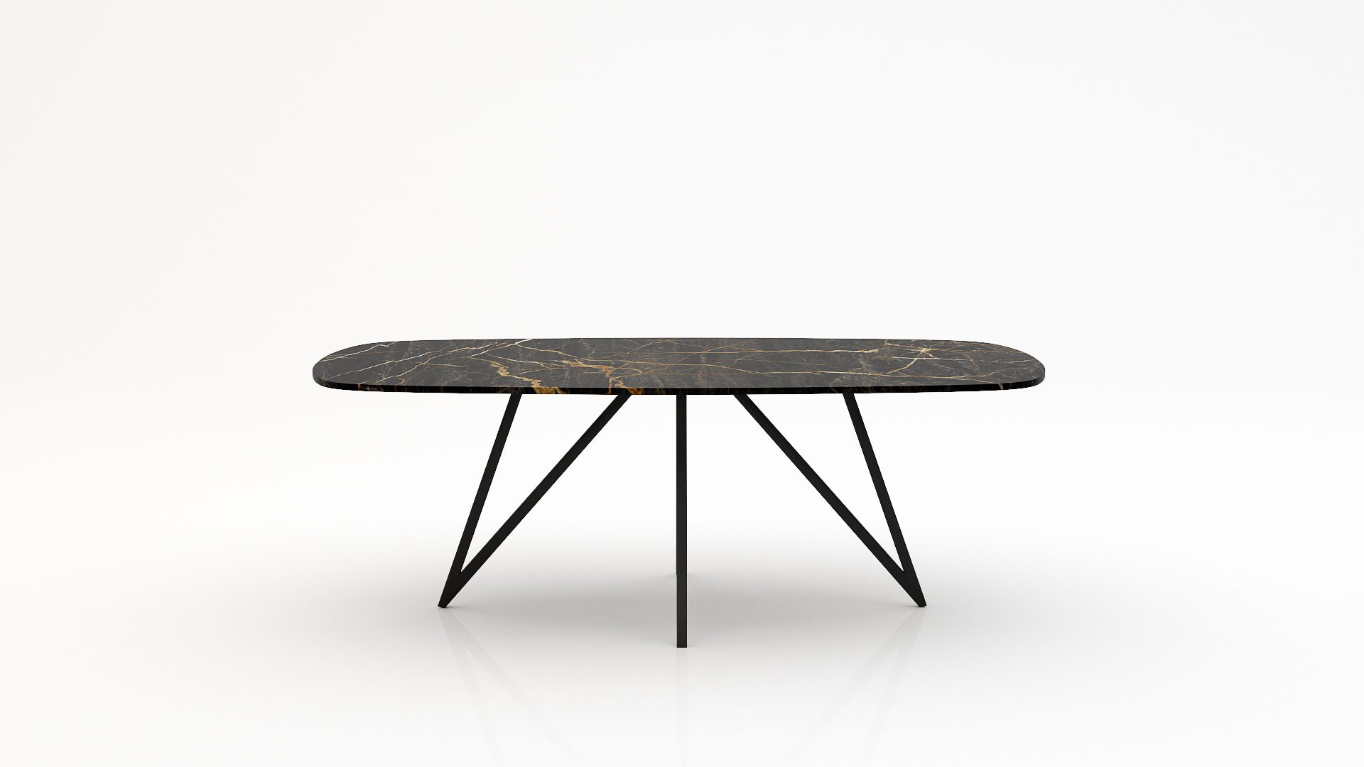 Deens ovale marmeren eettafel Polipetti - Nero saint port laurent - 260x120cm