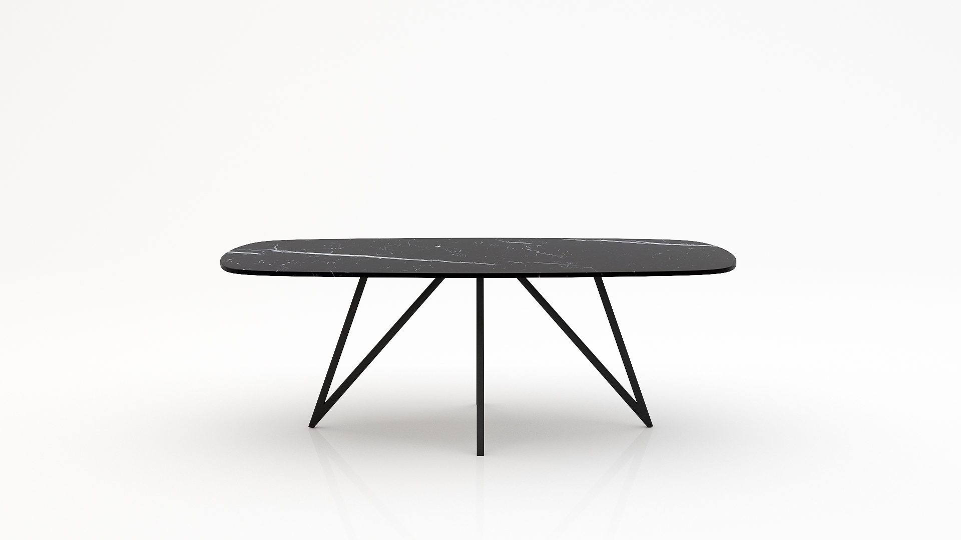 Deens ovale marmeren eettafel Polipetti - Nero Marquina - 260x120cm