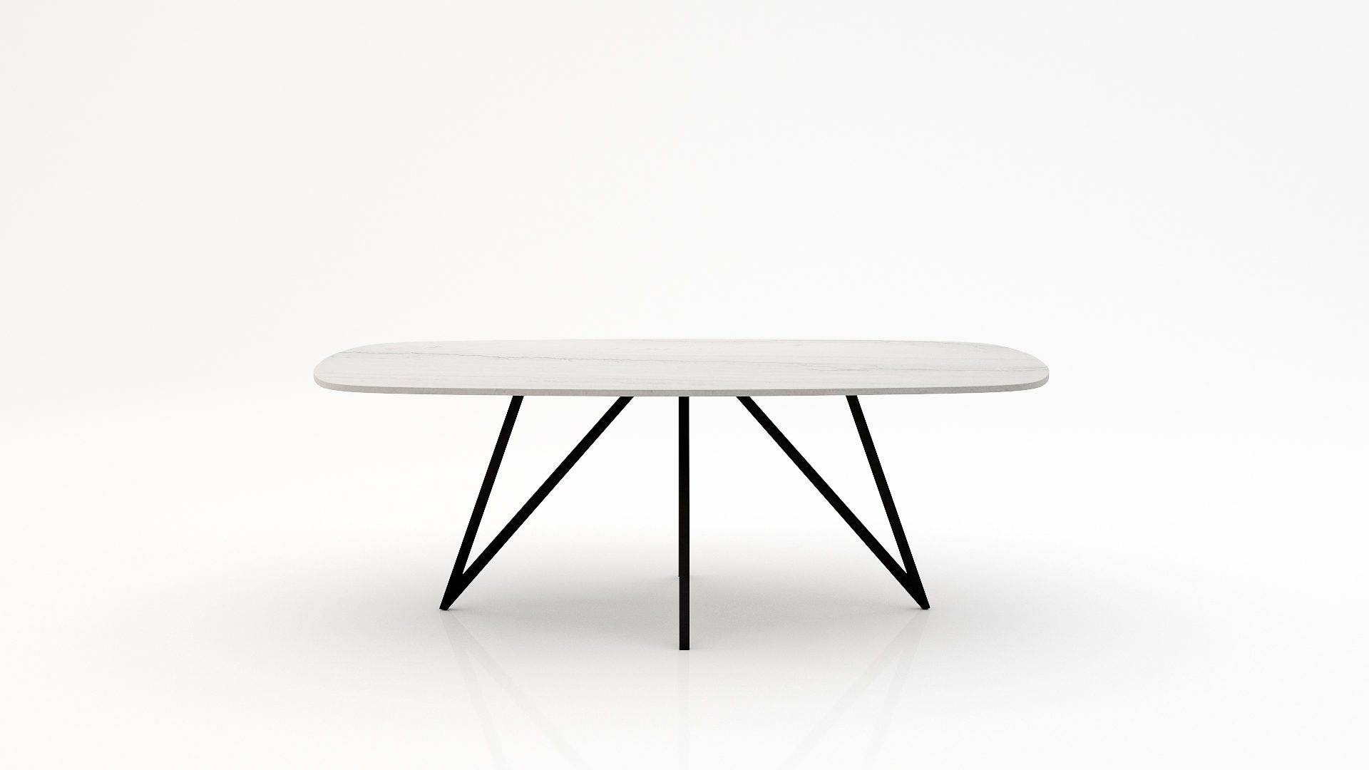 Deens ovale marmeren eettafel Polipetti - Mont Blanc Quartzite - 260x120cm