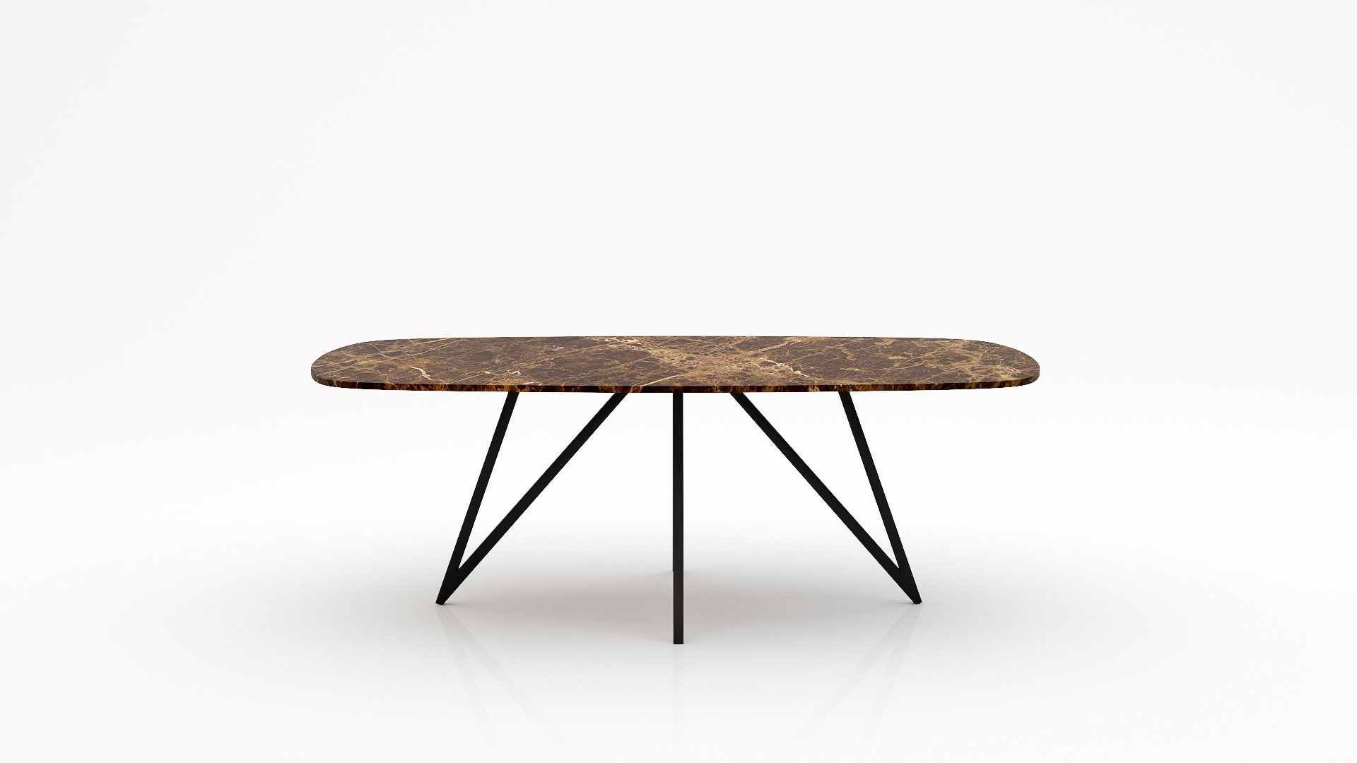 Deens ovale marmeren eettafel Polipetti - Emperador dark - 260x120cm