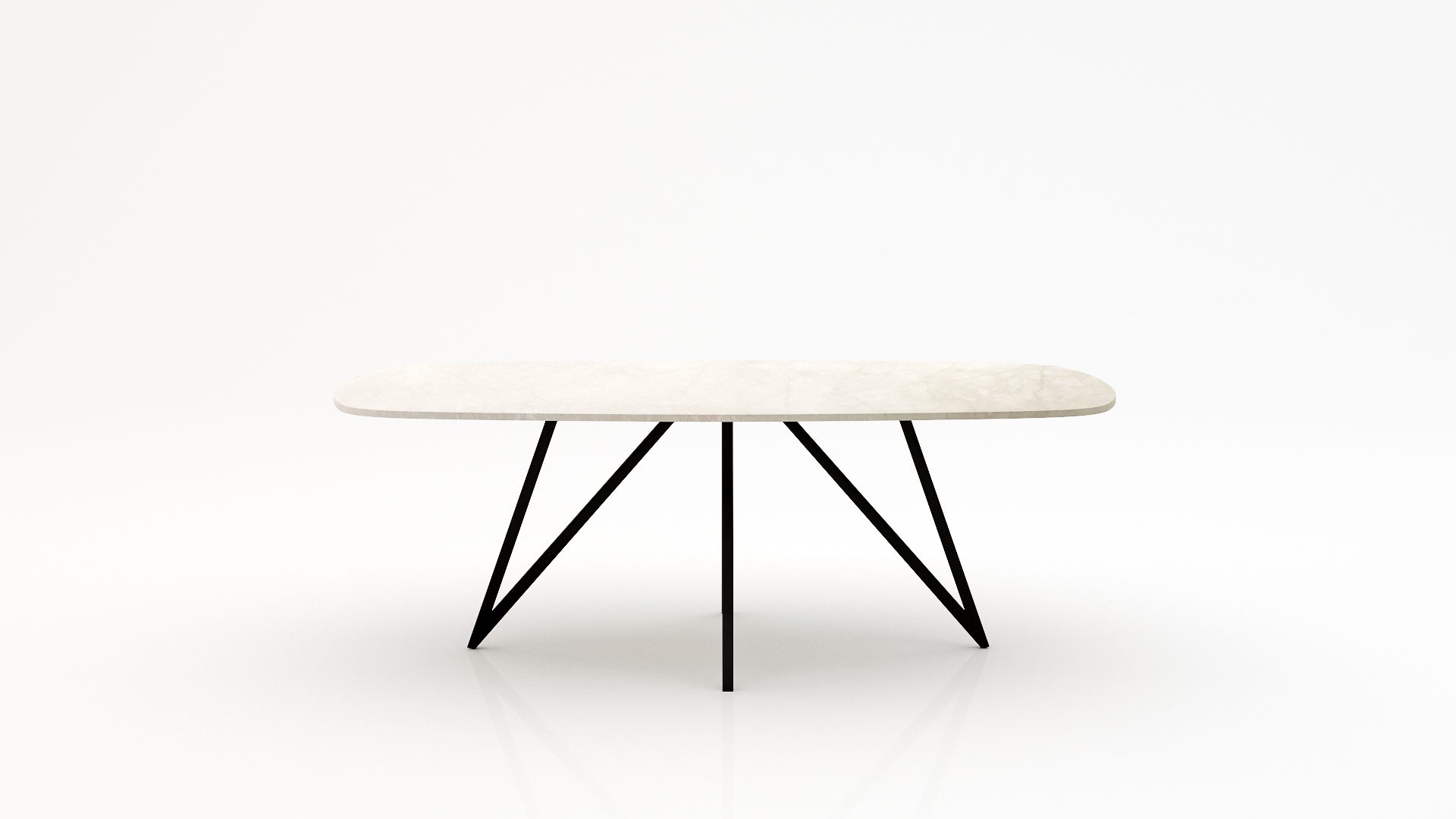 Deens ovale marmeren eettafel Polipetti - Botticino Semi Classico - 260x120cm