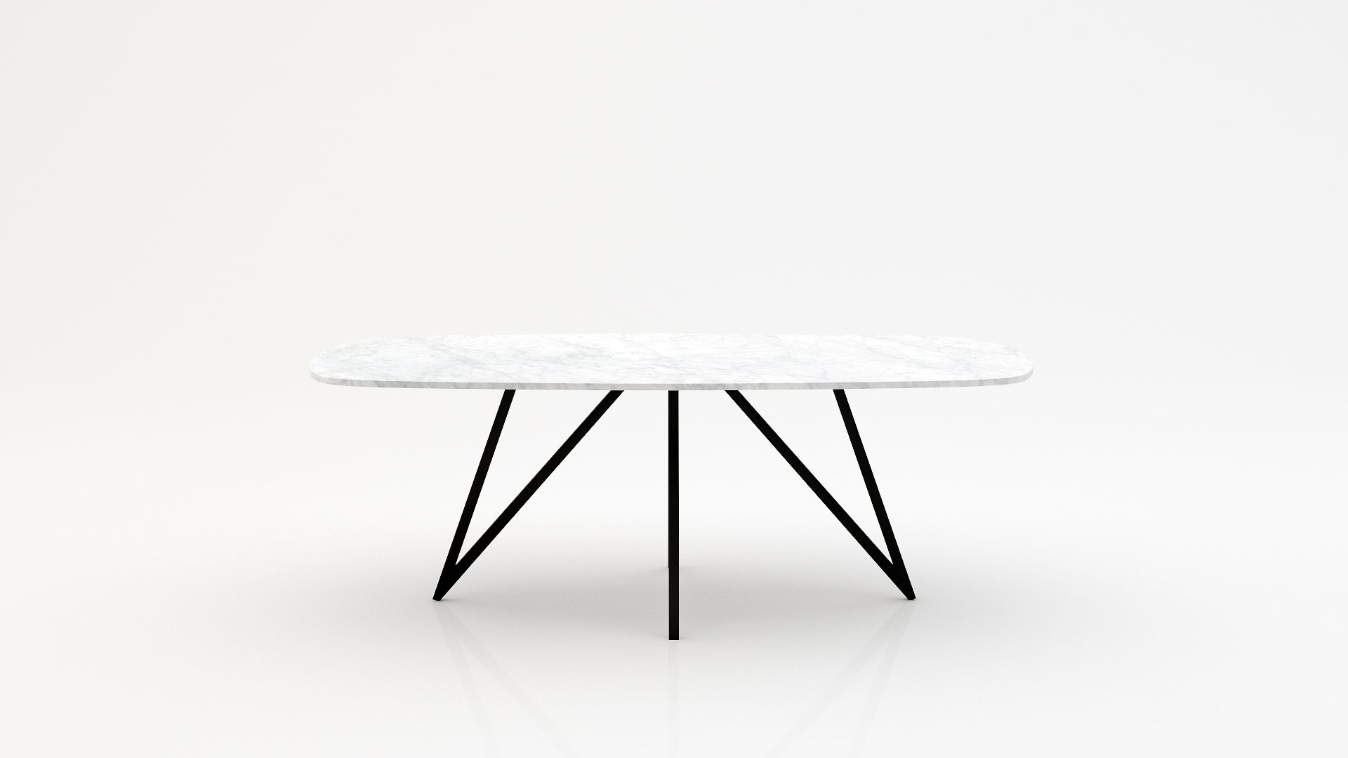 Deens ovale marmeren eettafel Polipetti - Bianco Carrara CD CHIARO - 260x120cm