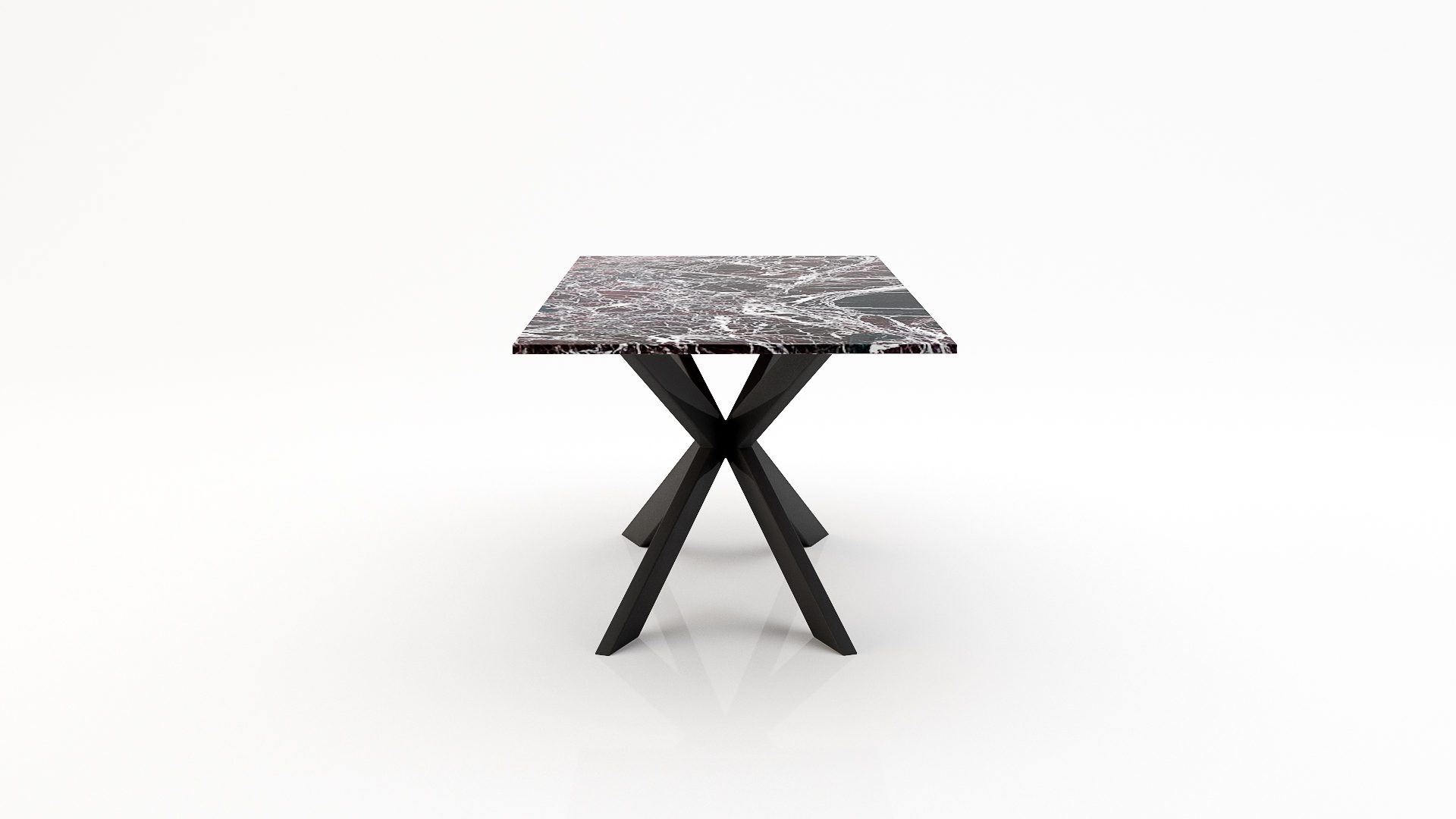Rechthoekige marmeren eettafel Matrix Farfalle Rosso Levanto - Afbeelding 2