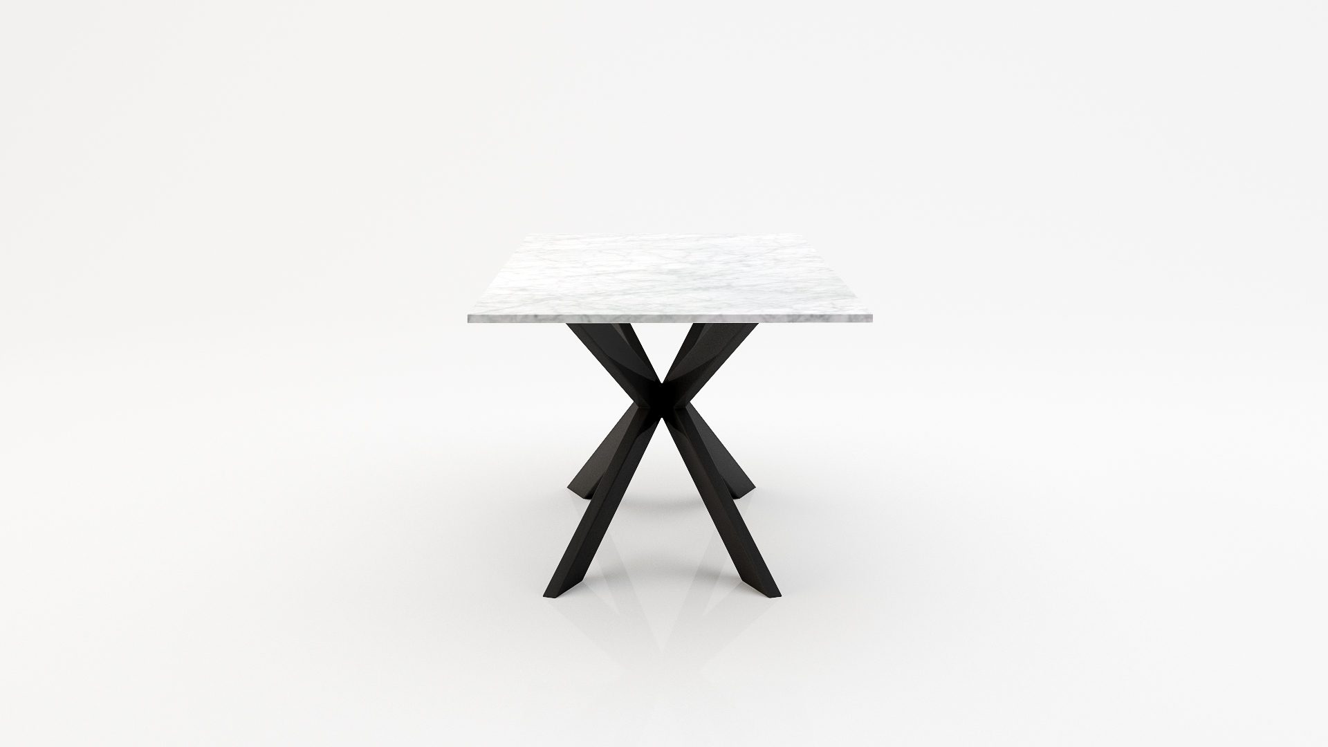 Rechthoekige marmeren eettafel Matrix Farfalle Bianco Carrara CD CHIARO - Afbeelding 2